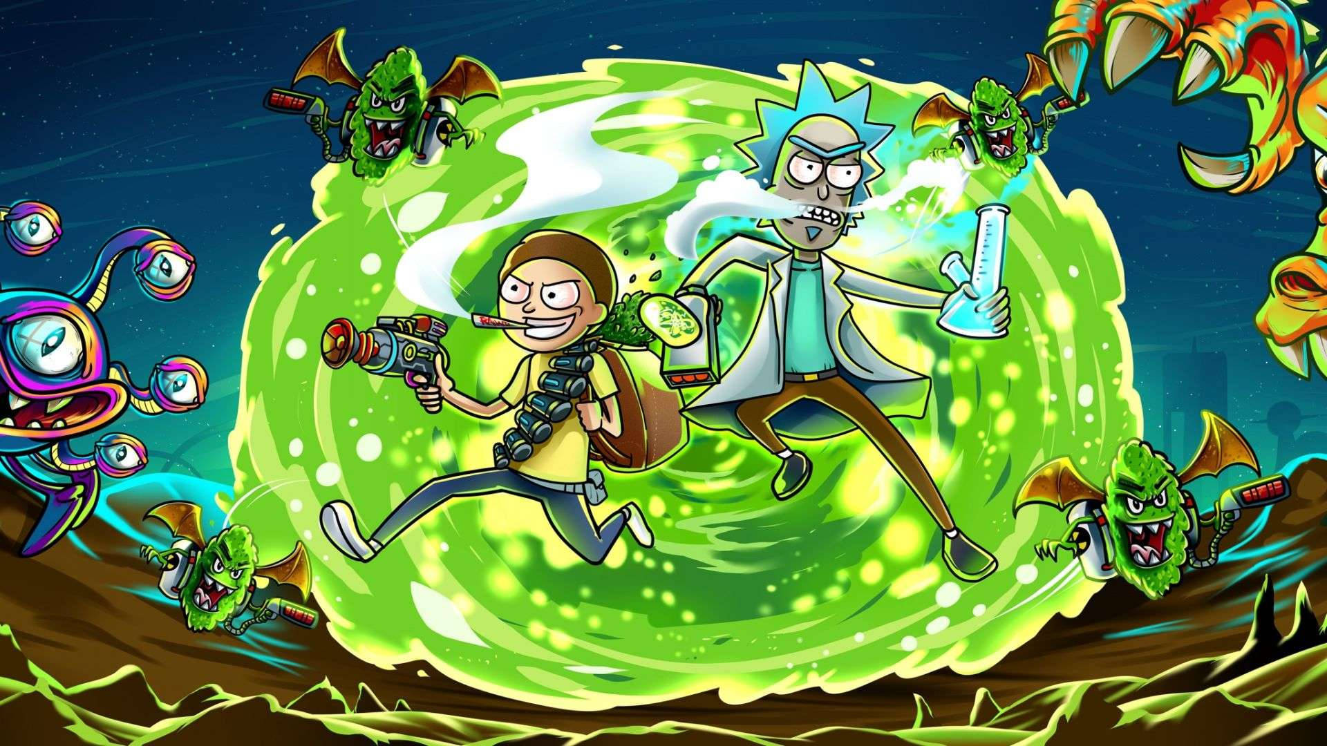 Rick And Morty Retro Wallpapers