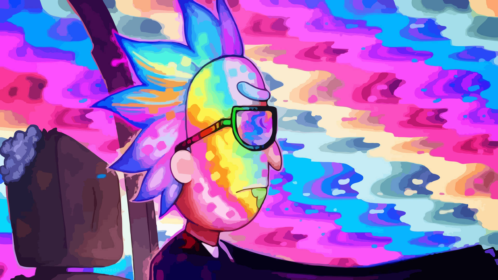 Rick And Morty Trippy Spaceship Wallpapers