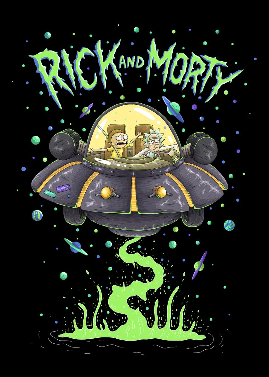 Rick And Morty Trippy Spaceship Wallpapers