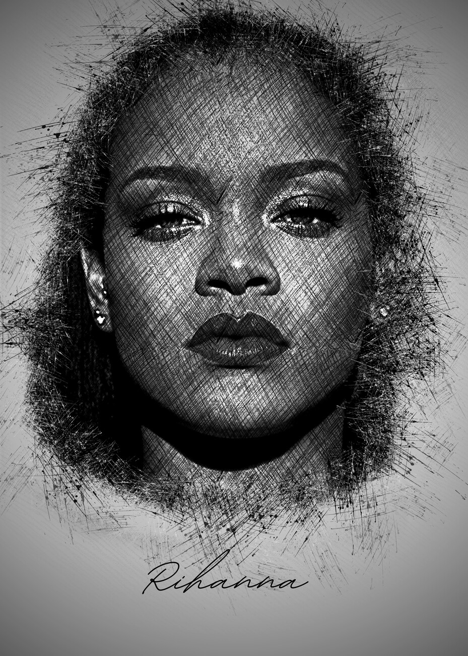 Rihanna Monochrome Wallpapers