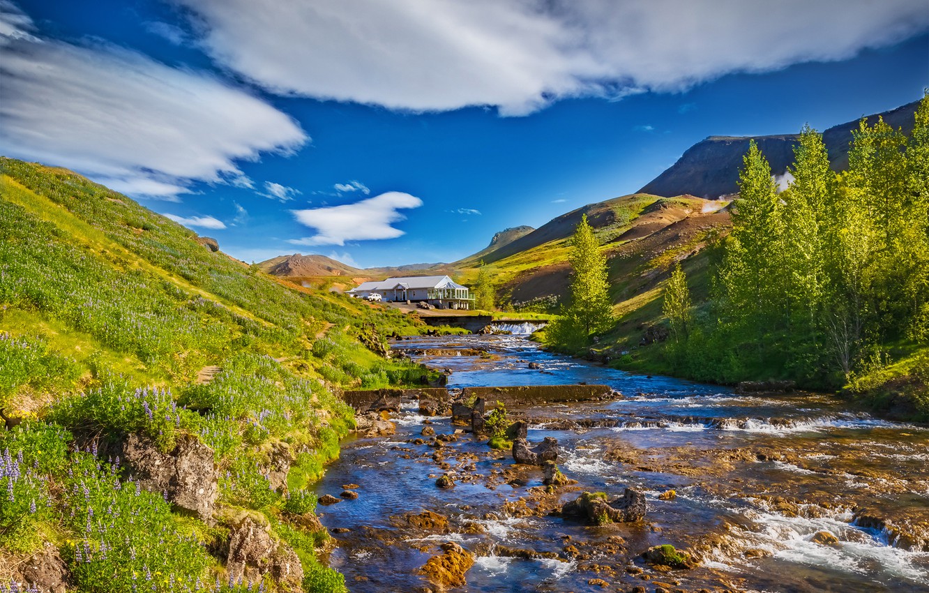River Iceland Mountains Wallpapers