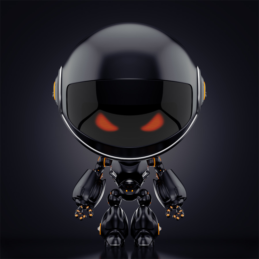 Robot Black Background