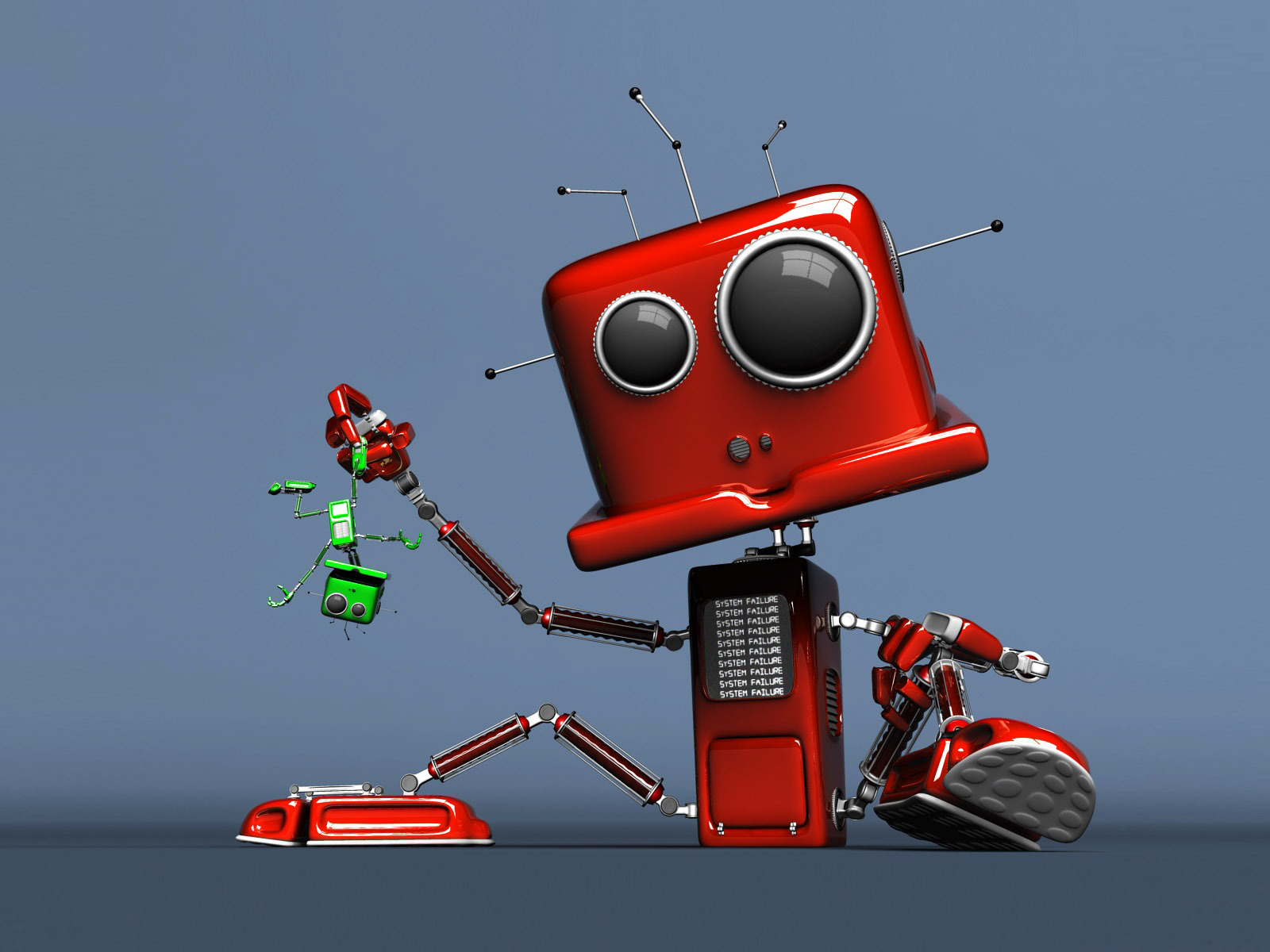 Robot Red Minimal Wallpapers