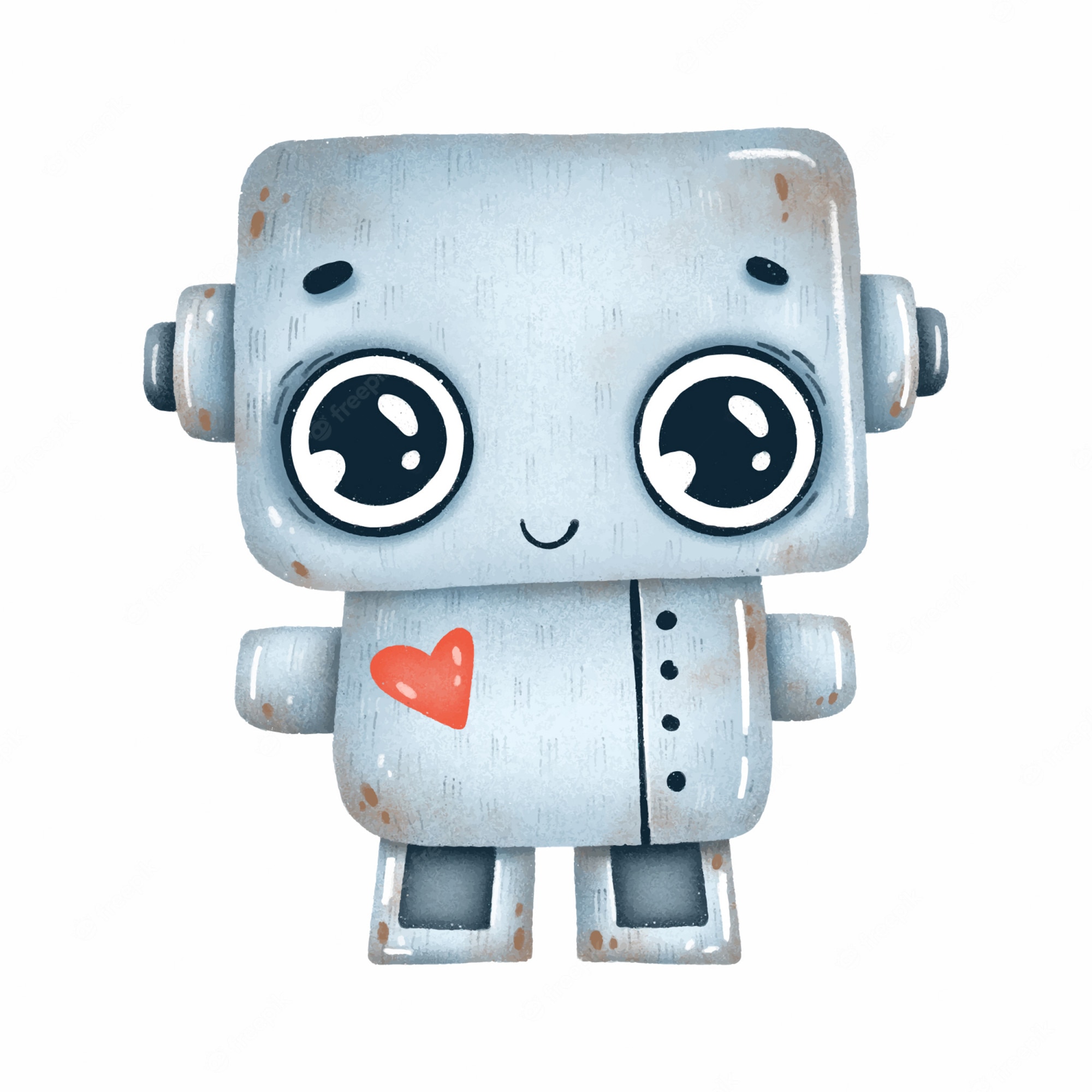 Robot Toy And Hearts With Lights Wallpapers