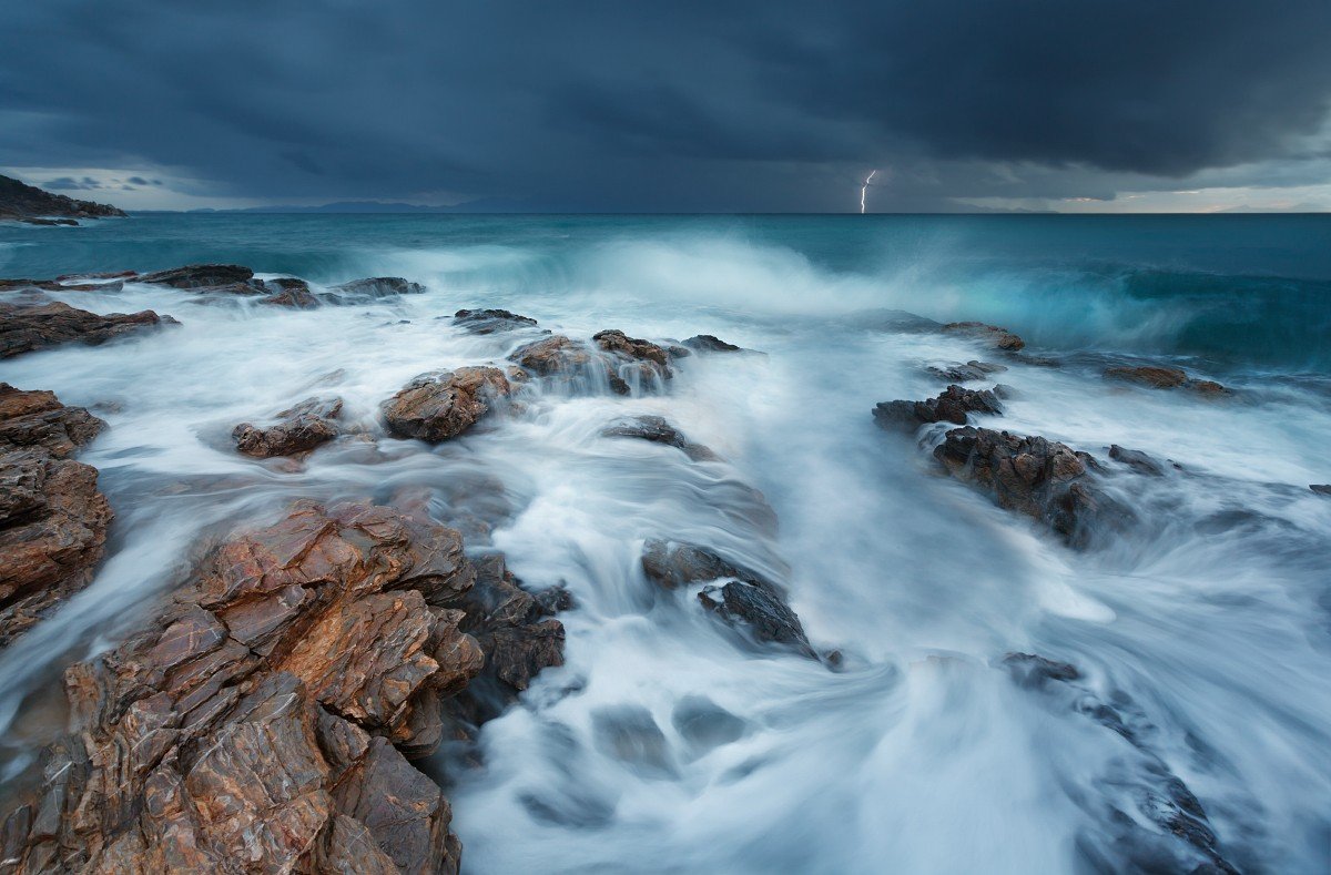 Rock Clouds Horizon Ocean Rock Wallpapers