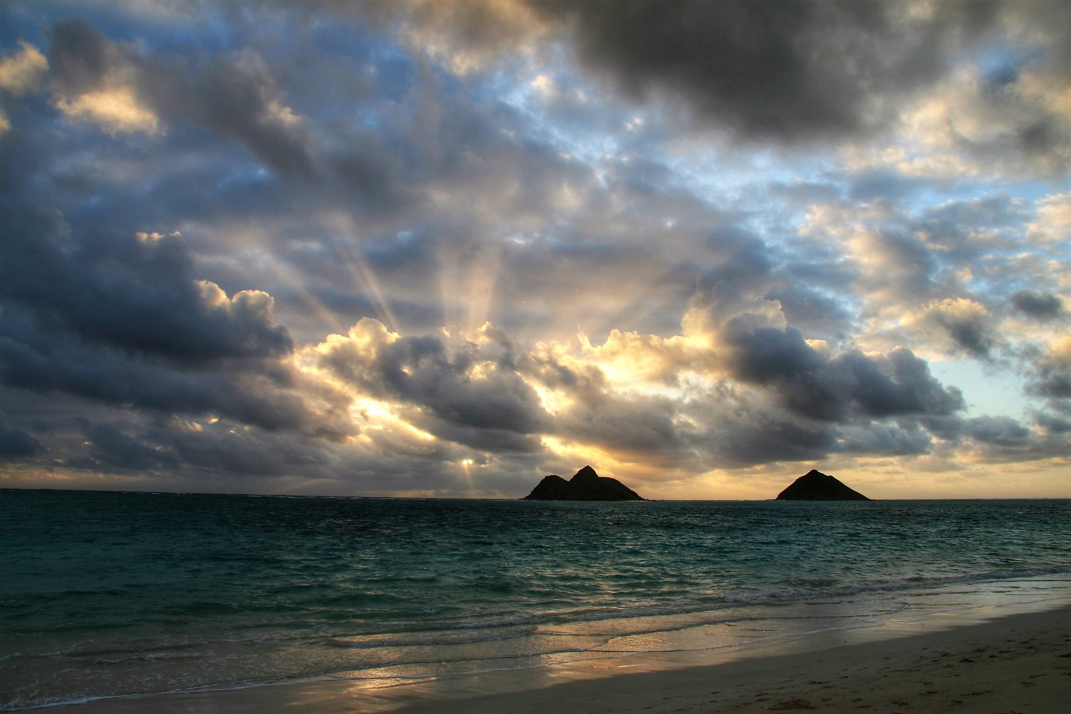 Rock Clouds Horizon Ocean Rock Wallpapers