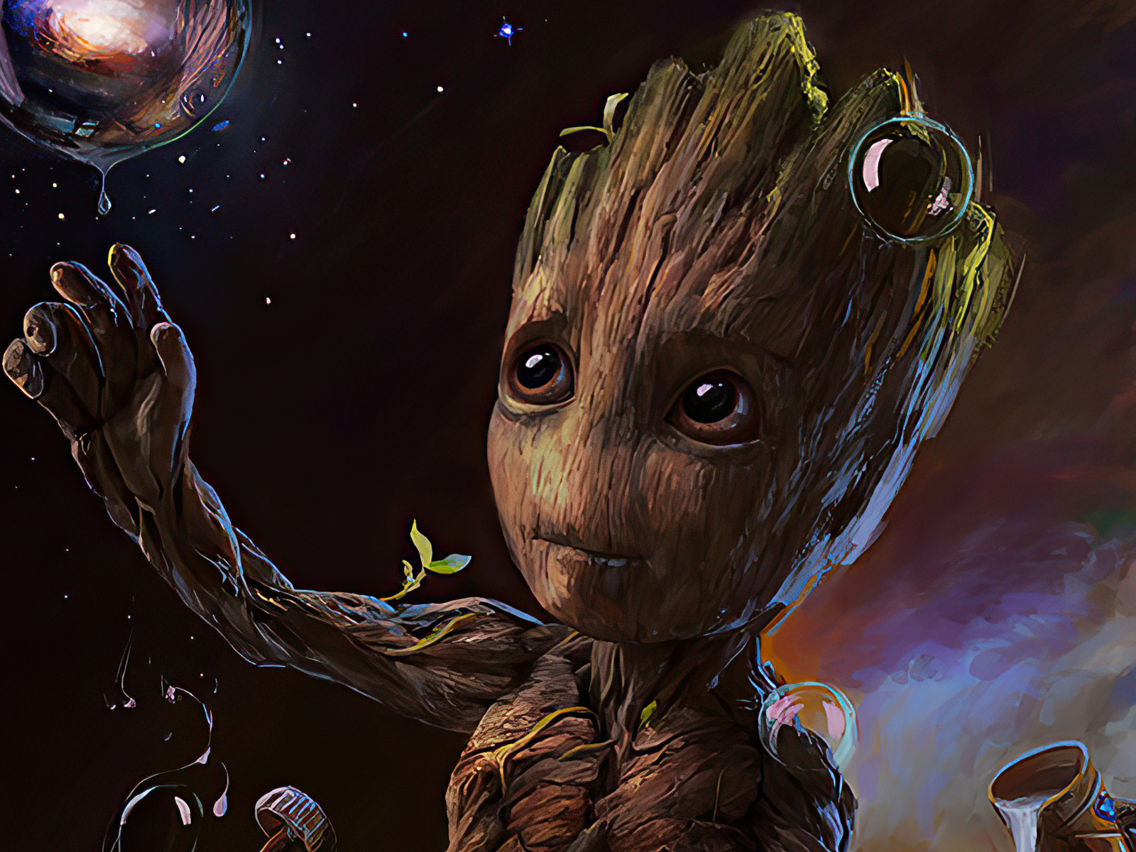 Rocket And Baby Groot Bait And Switch Wallpapers