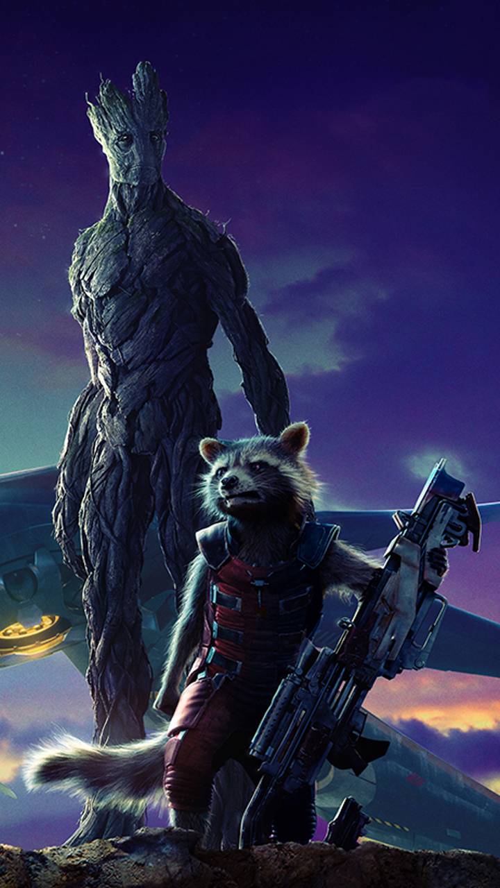 Rocket And Baby Groot Bait And Switch Wallpapers