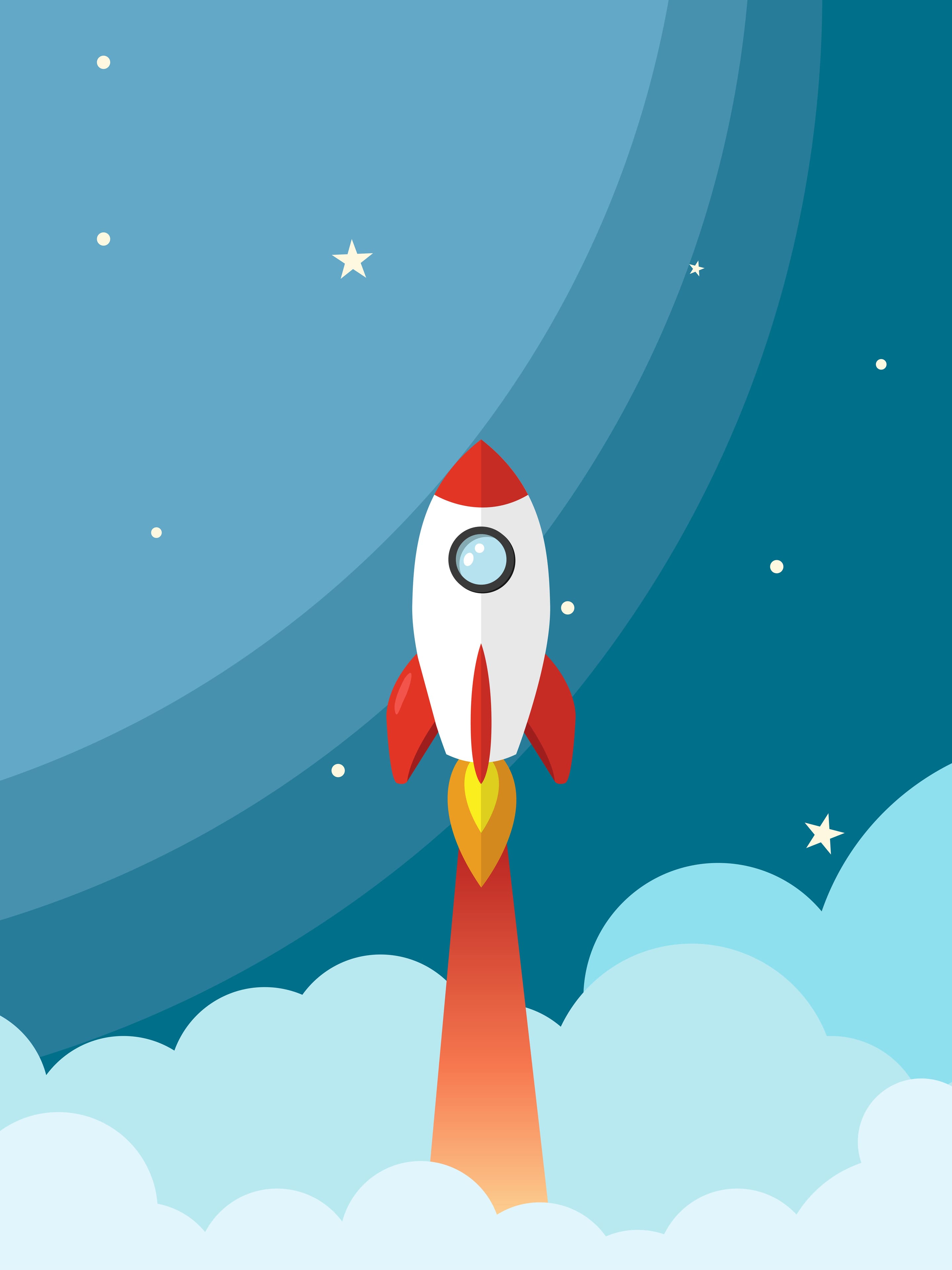 Rocketship Illustration Wallpapers