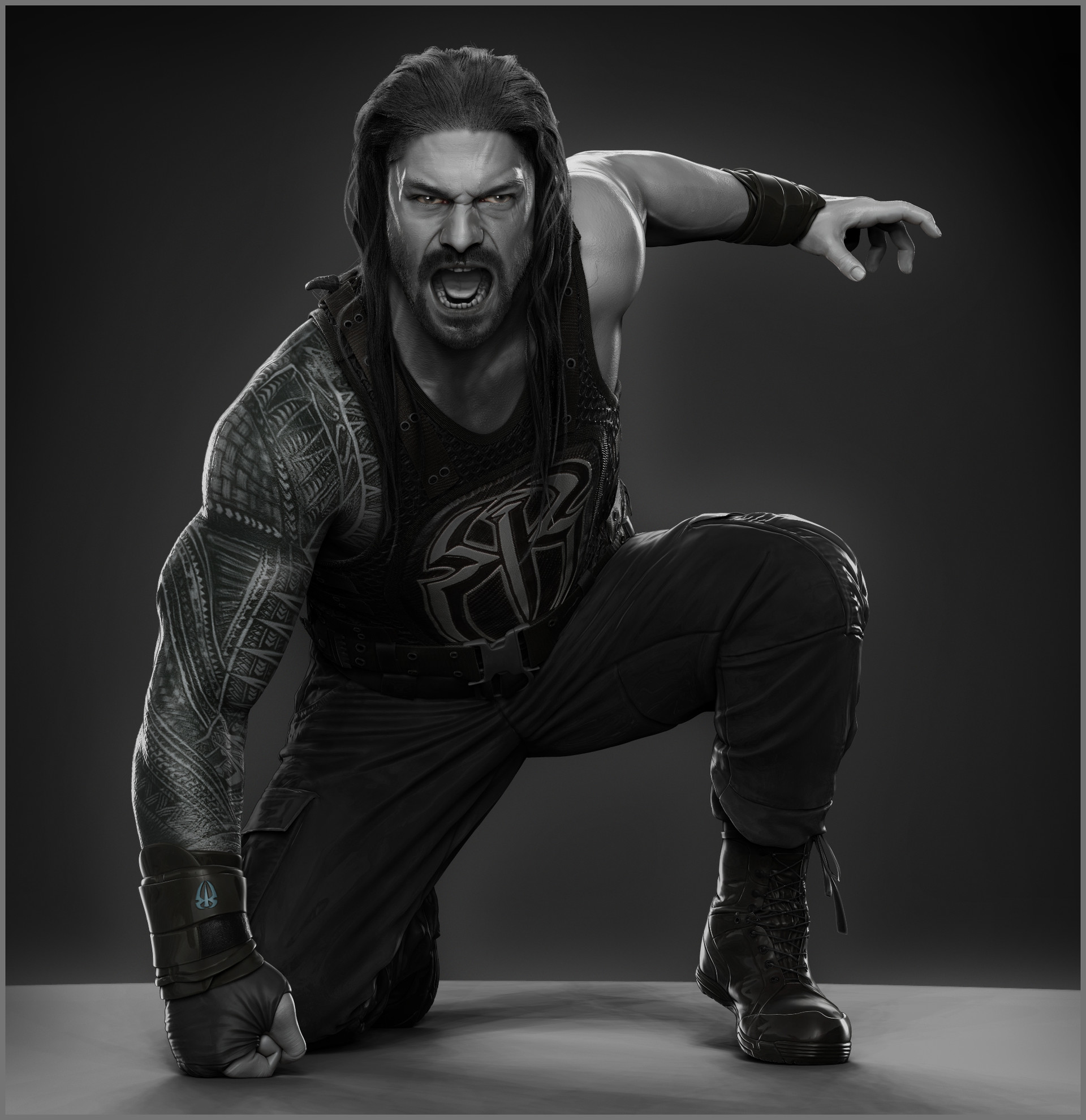 Roman Reigns Monochrome Wallpapers