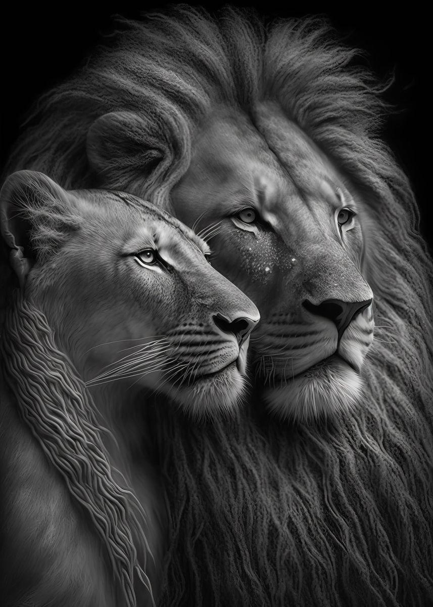 Romantic Lion Couple Wallpapers