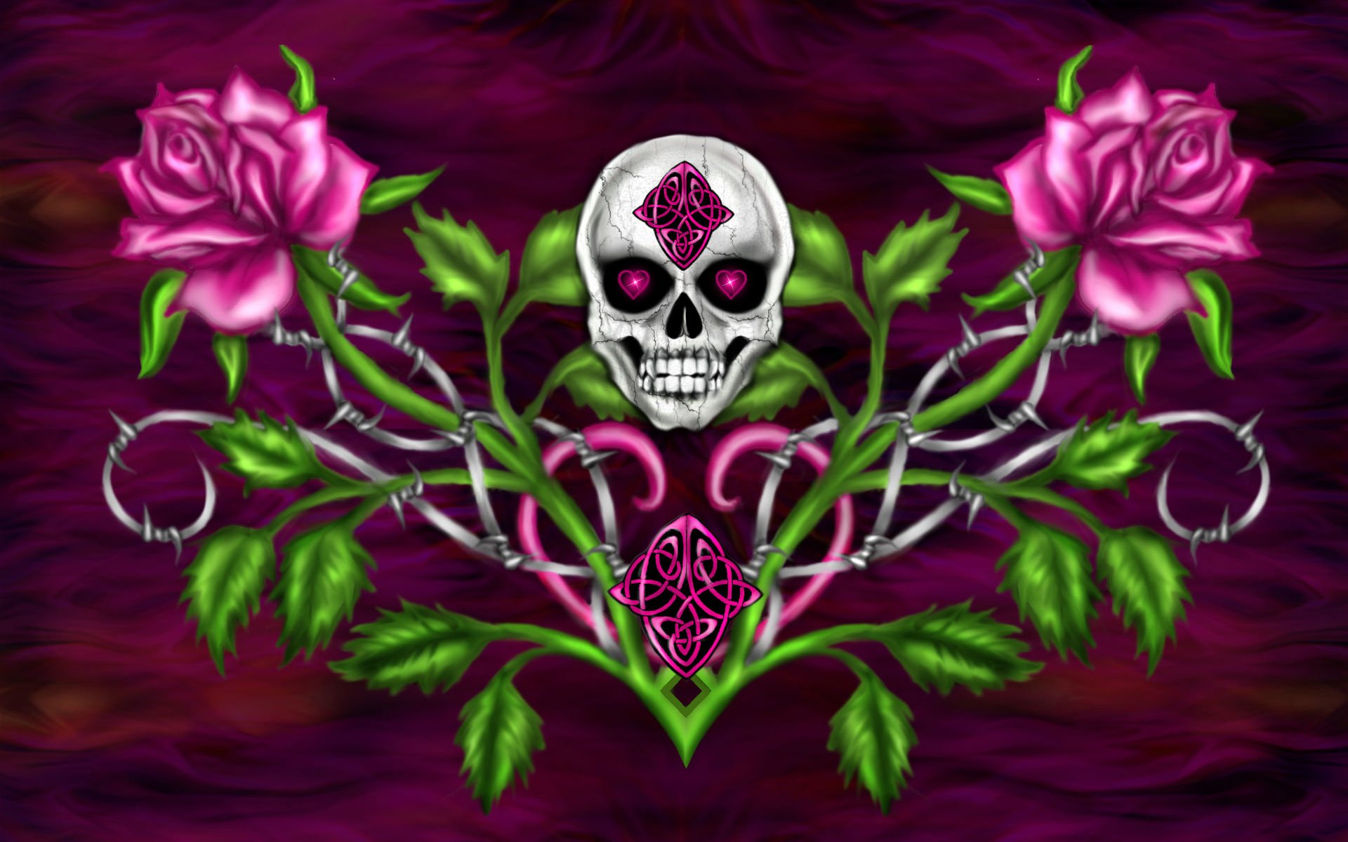 Rose Cute Skull Wallpapers