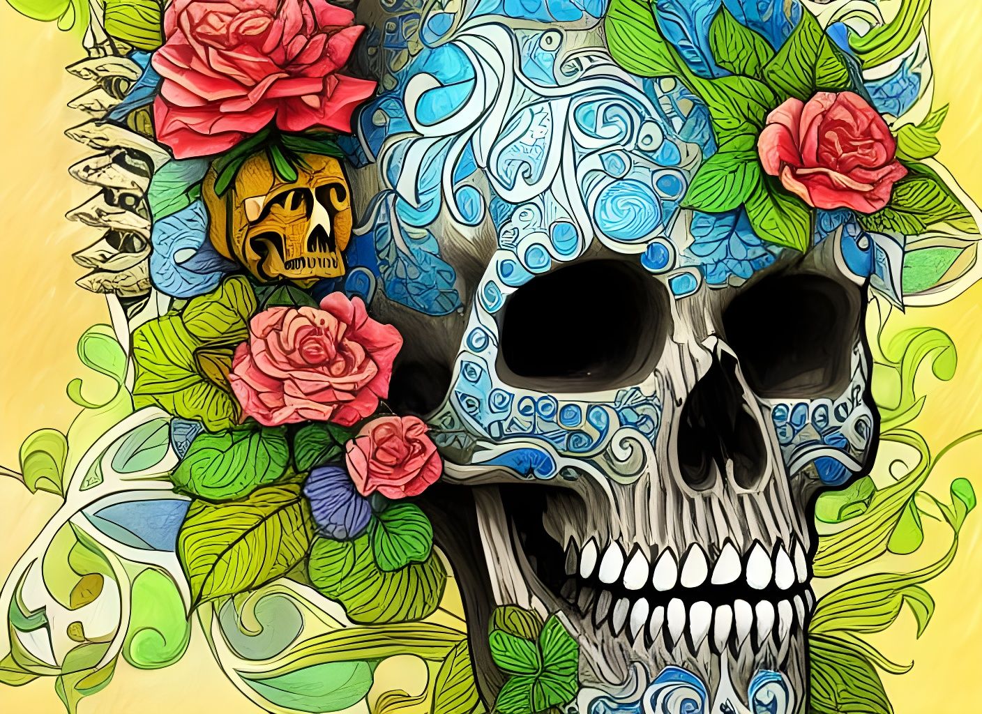 Rose Cute Skull Wallpapers