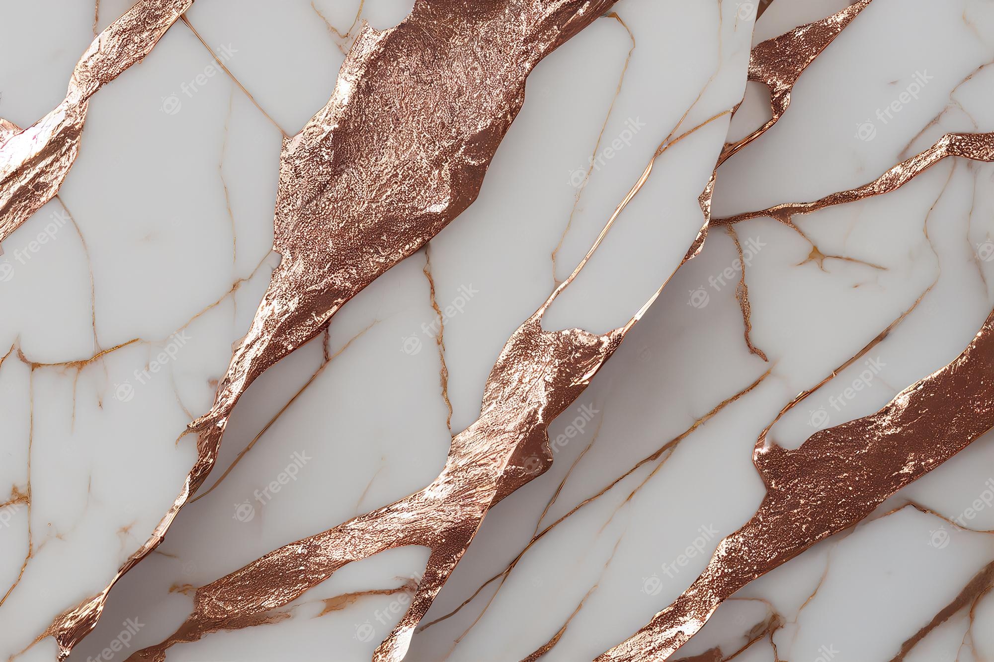 Rose Gold Aesthetic Marble Background