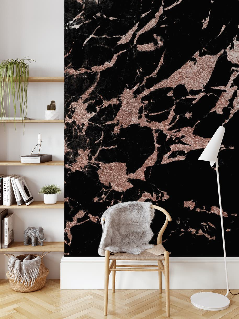 Rose Gold Black Marble Wallpapers