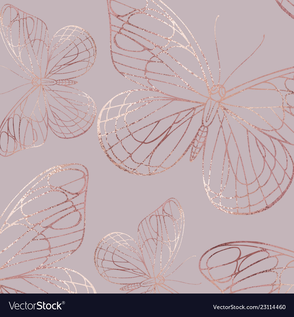 Rose Gold Butterflies Wallpapers