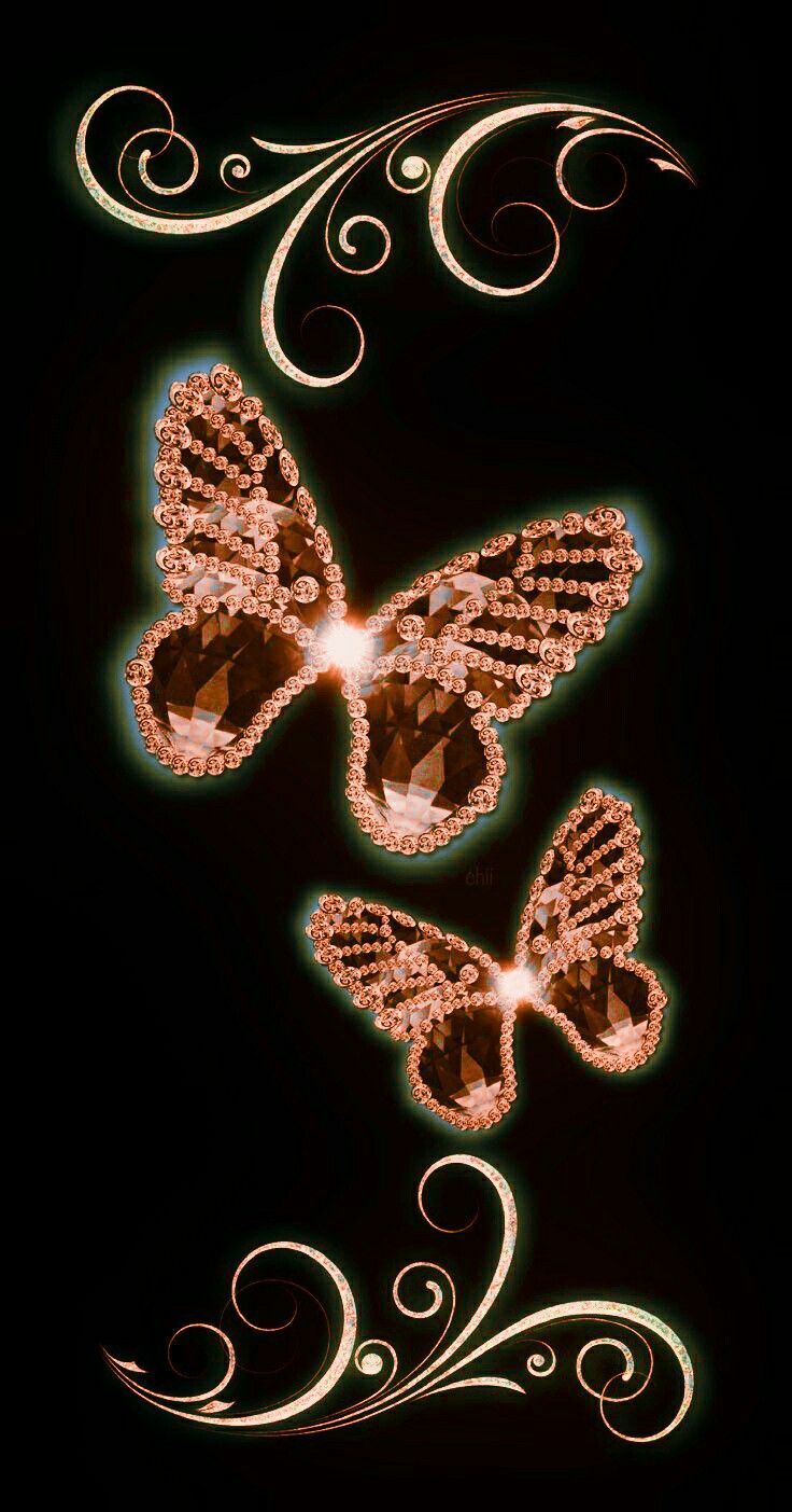 Rose Gold Butterflies Wallpapers