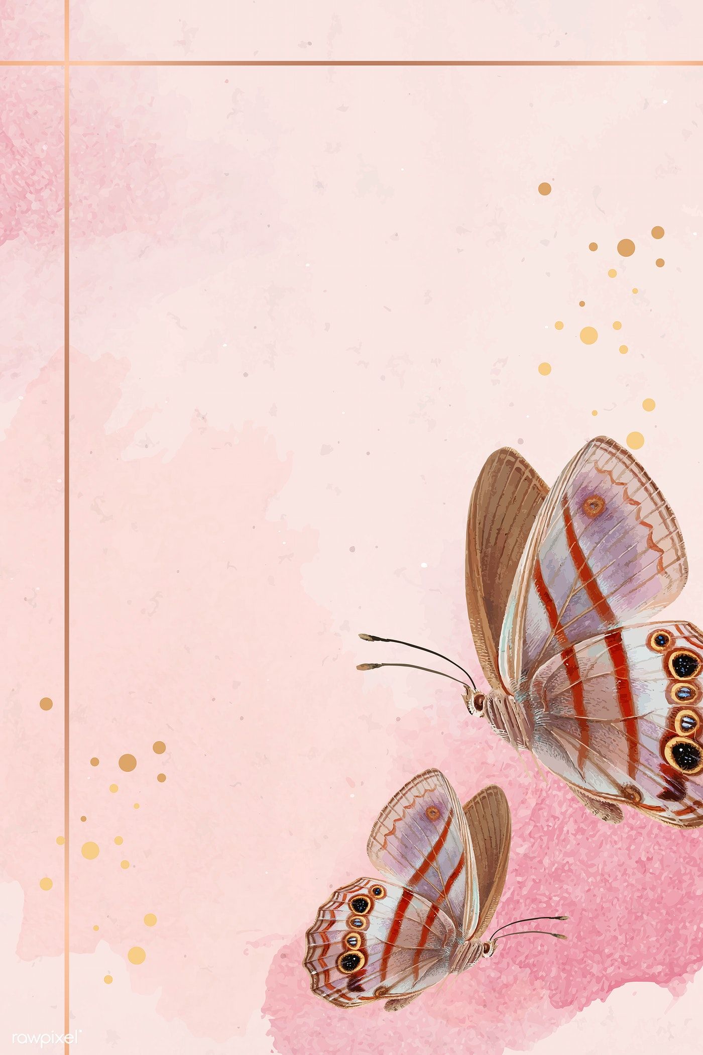 Rose Gold Butterflies Wallpapers