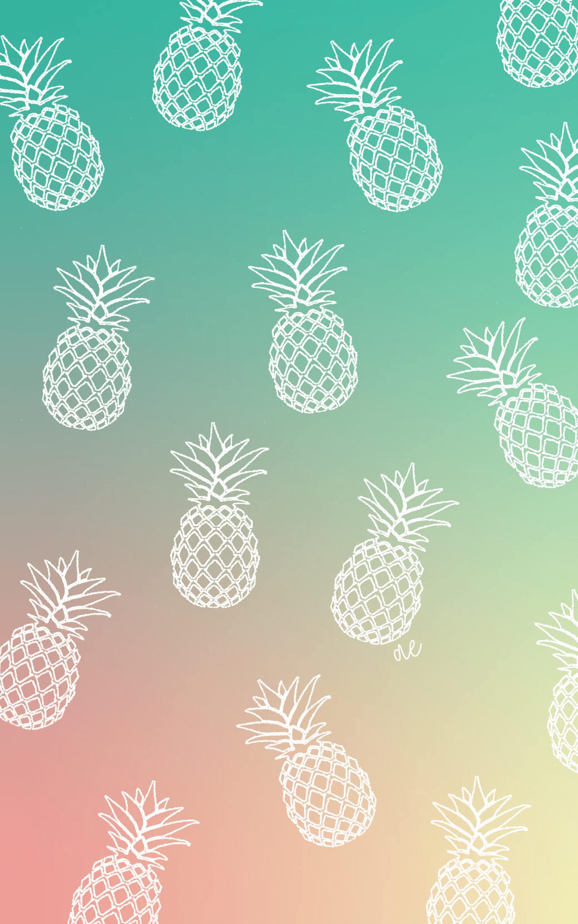 Rose Gold Cute Pineapple Wallpapers