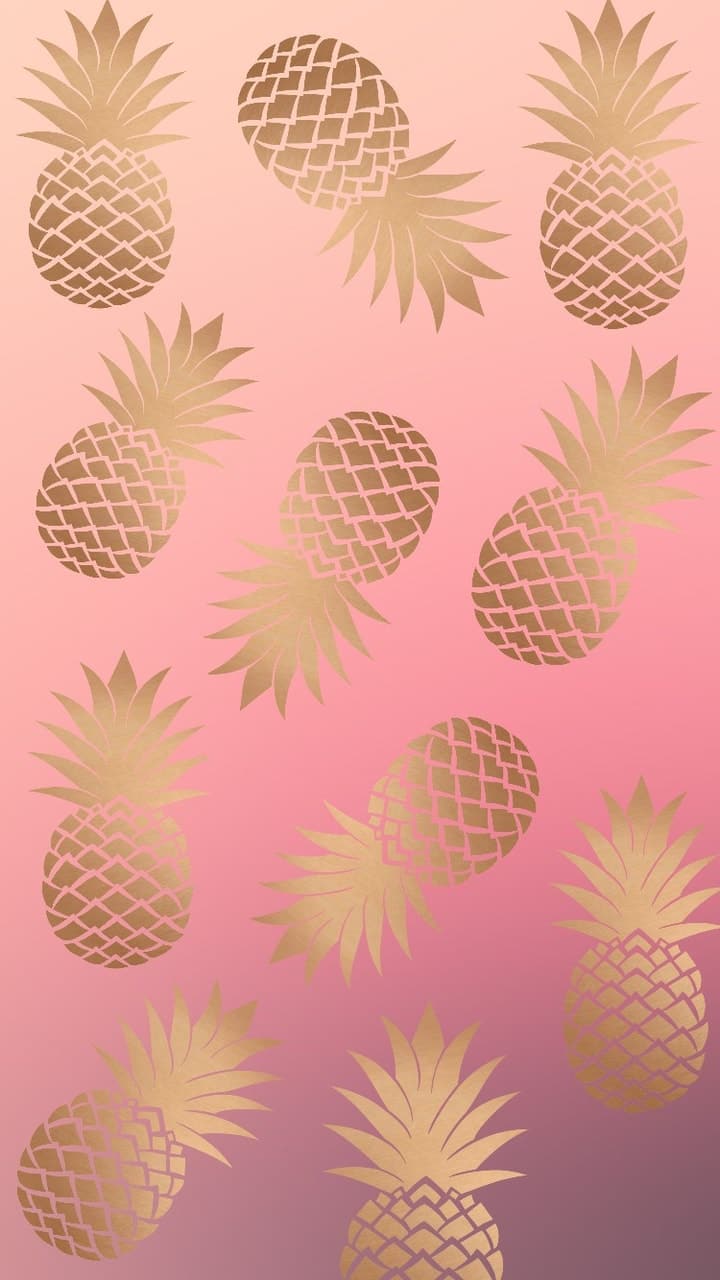 Rose Gold Cute Pineapple Wallpapers