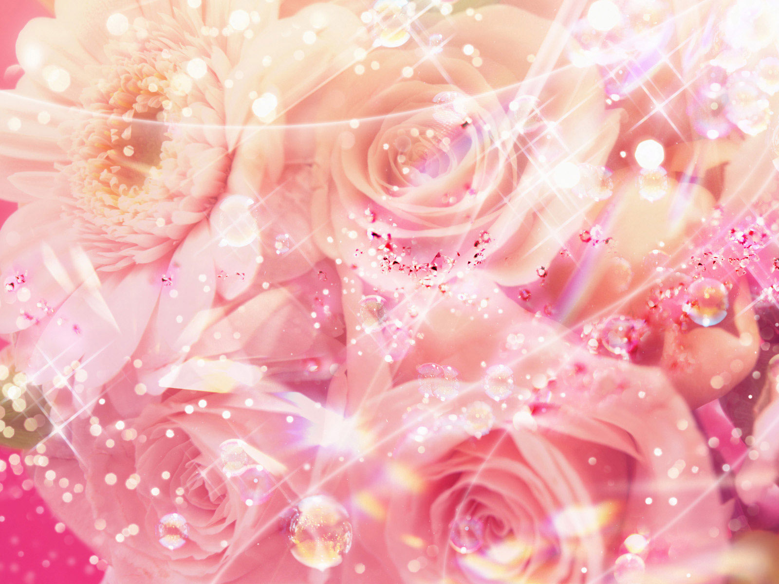 Rose Gold Diamond Pink Rose Cute Wallpapers