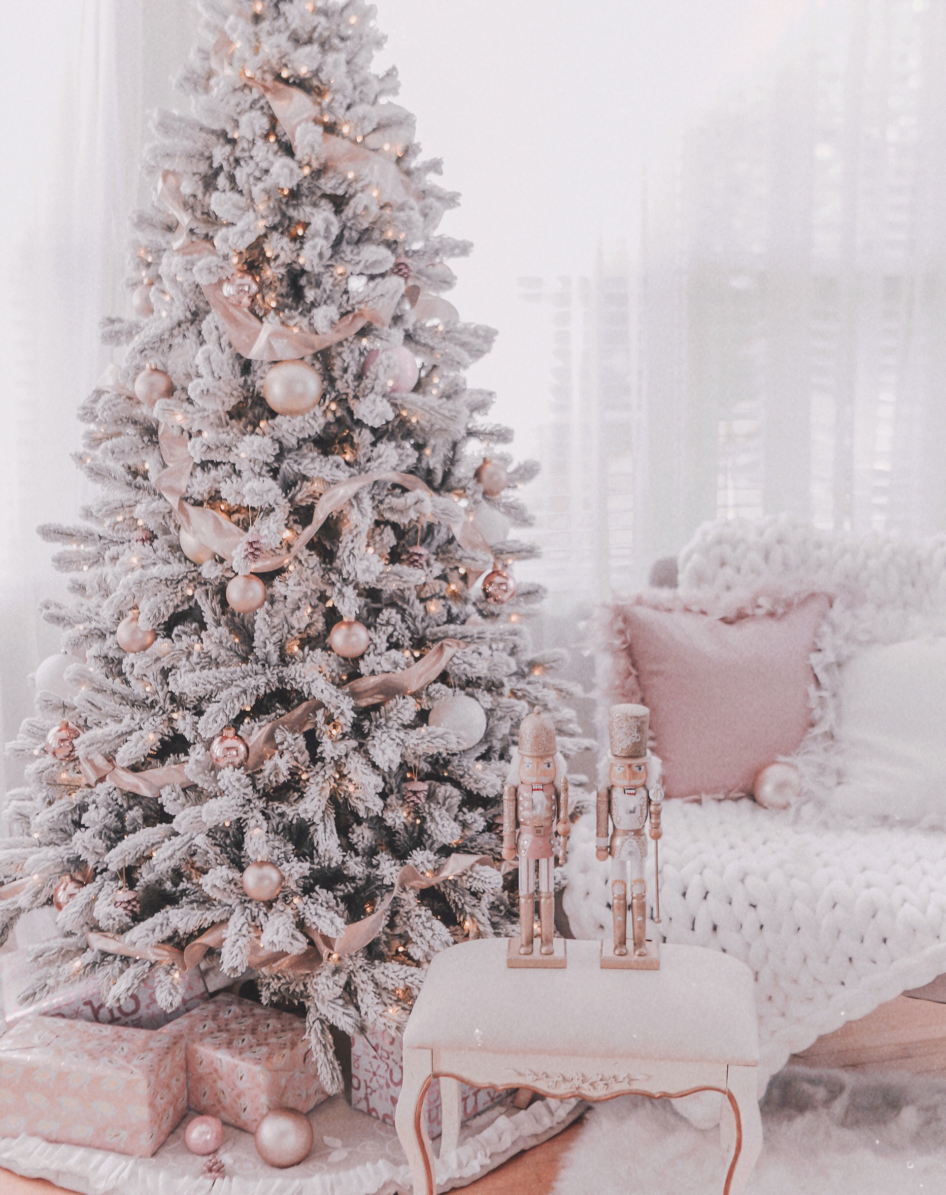 Rose Gold Elegant Christmas Background