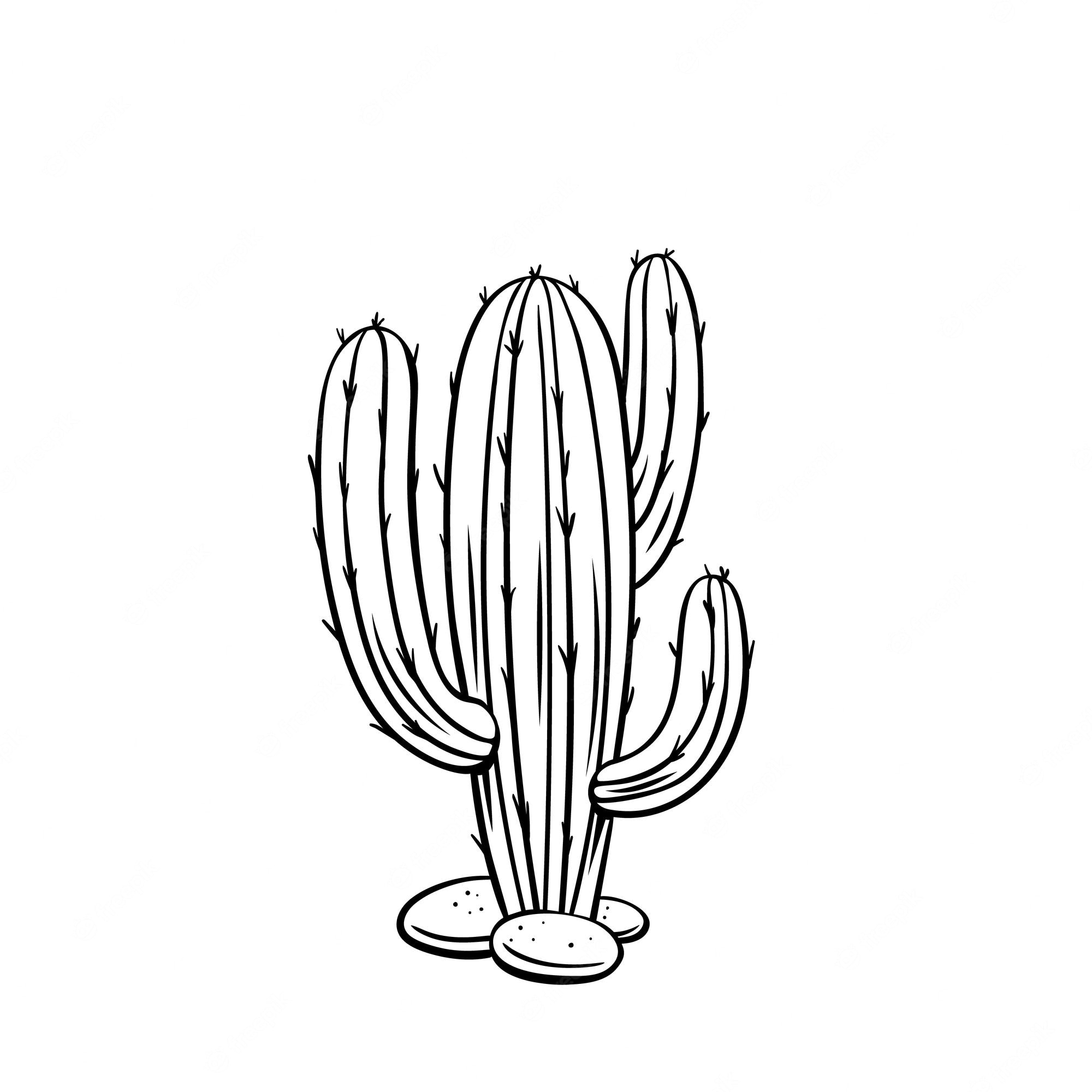 Saguaro Geometric Line Art Wallpapers