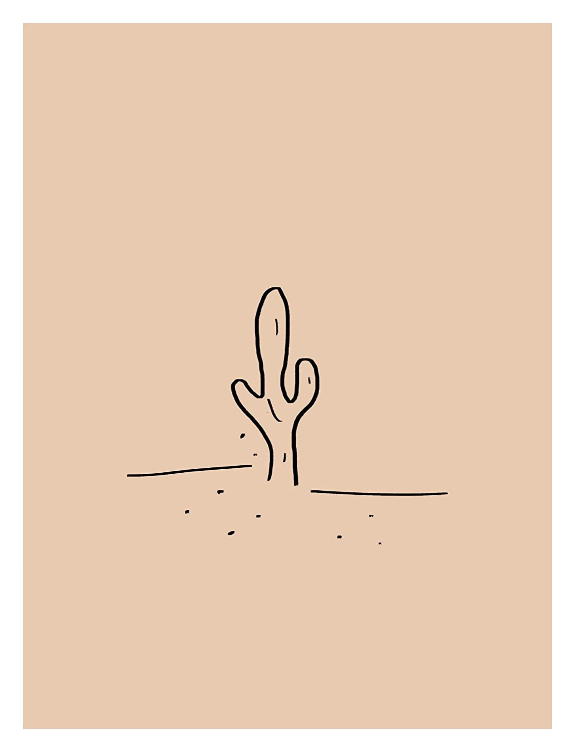 Saguaro Geometric Line Art Wallpapers