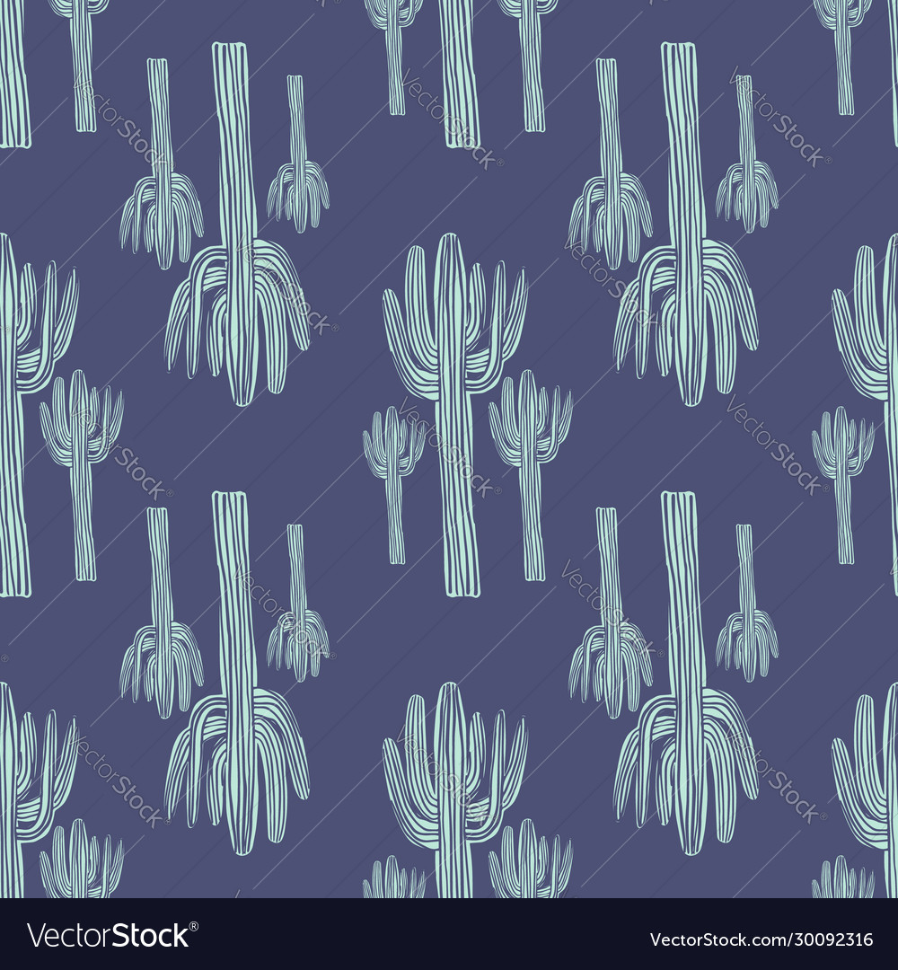 Saguaro Geometric Line Art Wallpapers