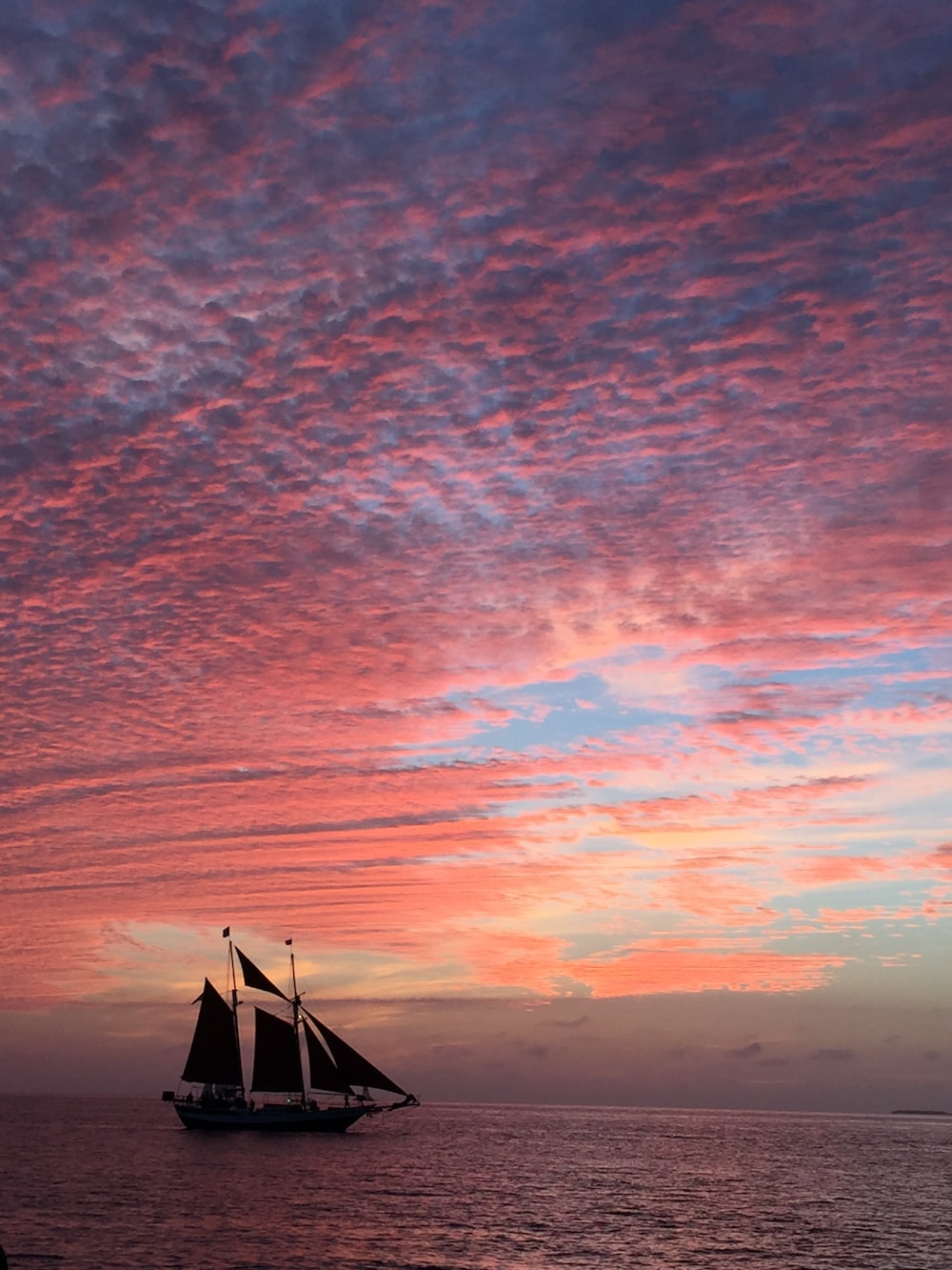 Sailboat Sunset Island In Ocean Wallpapers