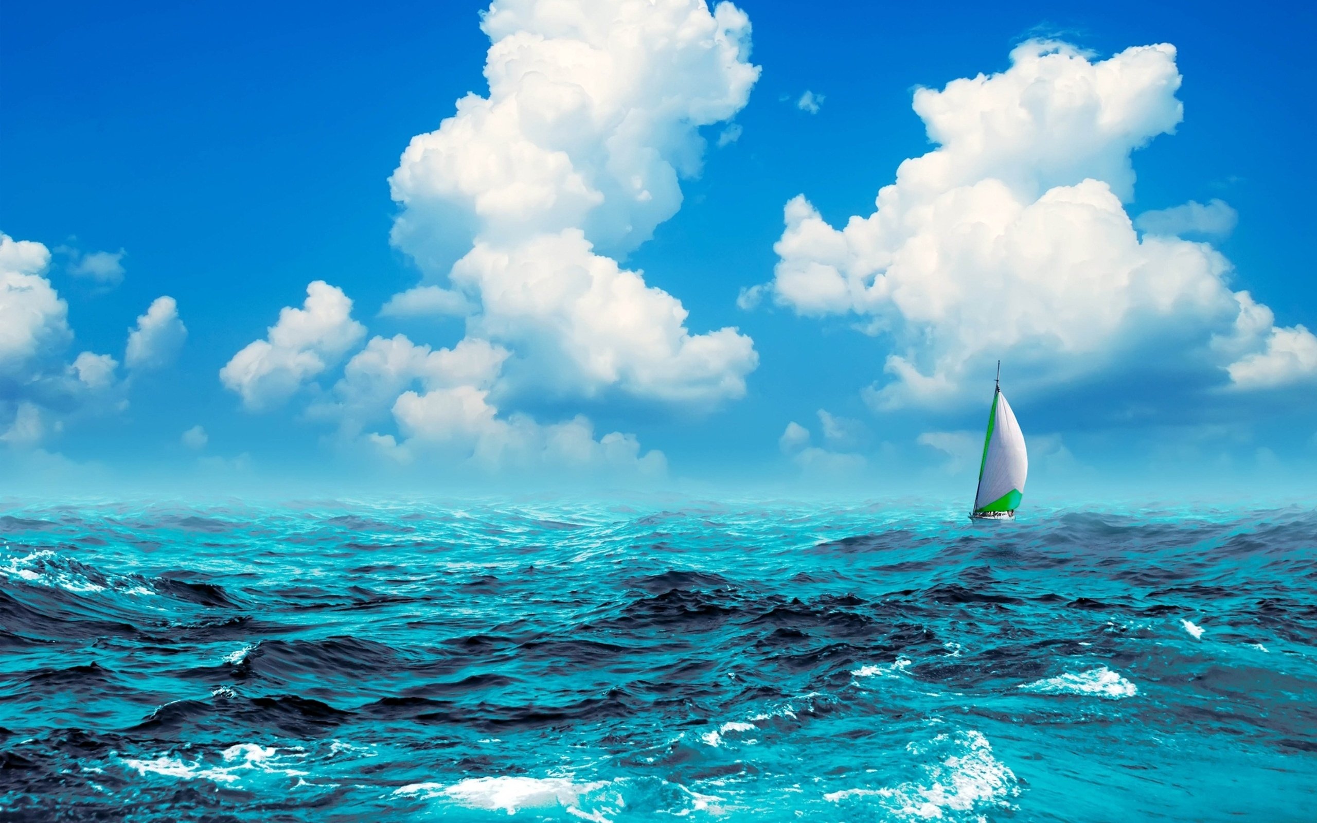 Sails Ship In Ocean
 Wallpapers