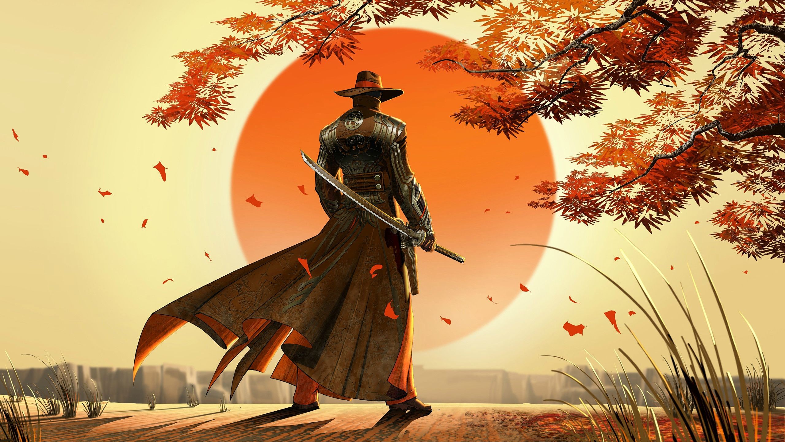 Samurai Warrior 4K Cool Digital Art
 Wallpapers