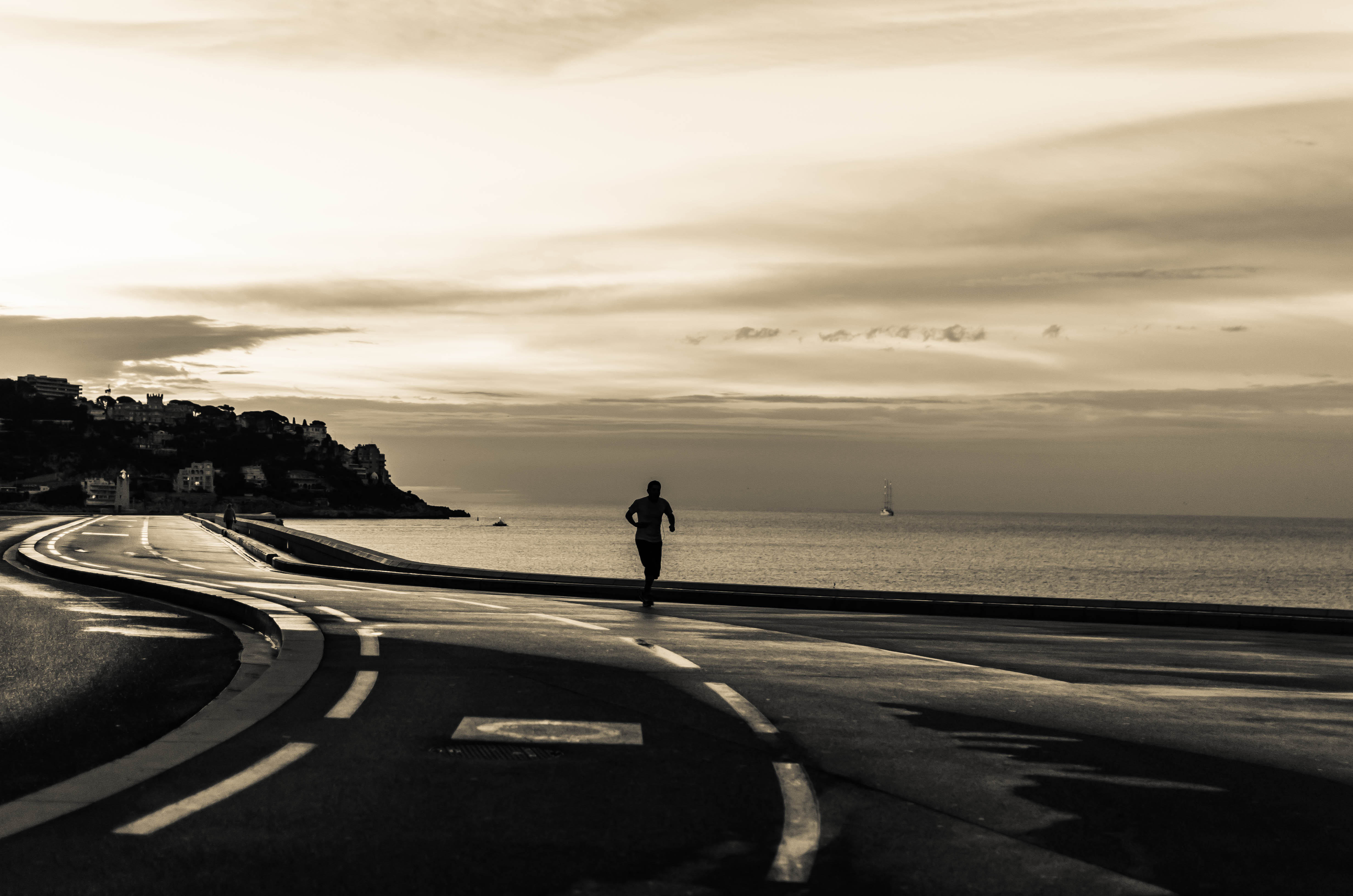 Sand And Pathway To Sea Under Cloudy Sunset Wallpapers