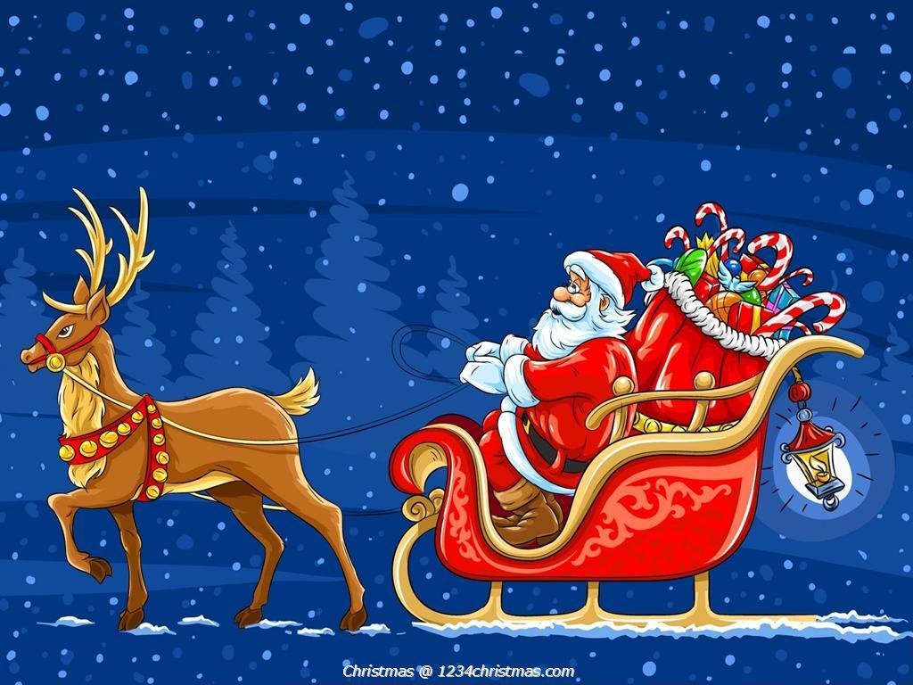 Santa And Reindeer Wallpapers