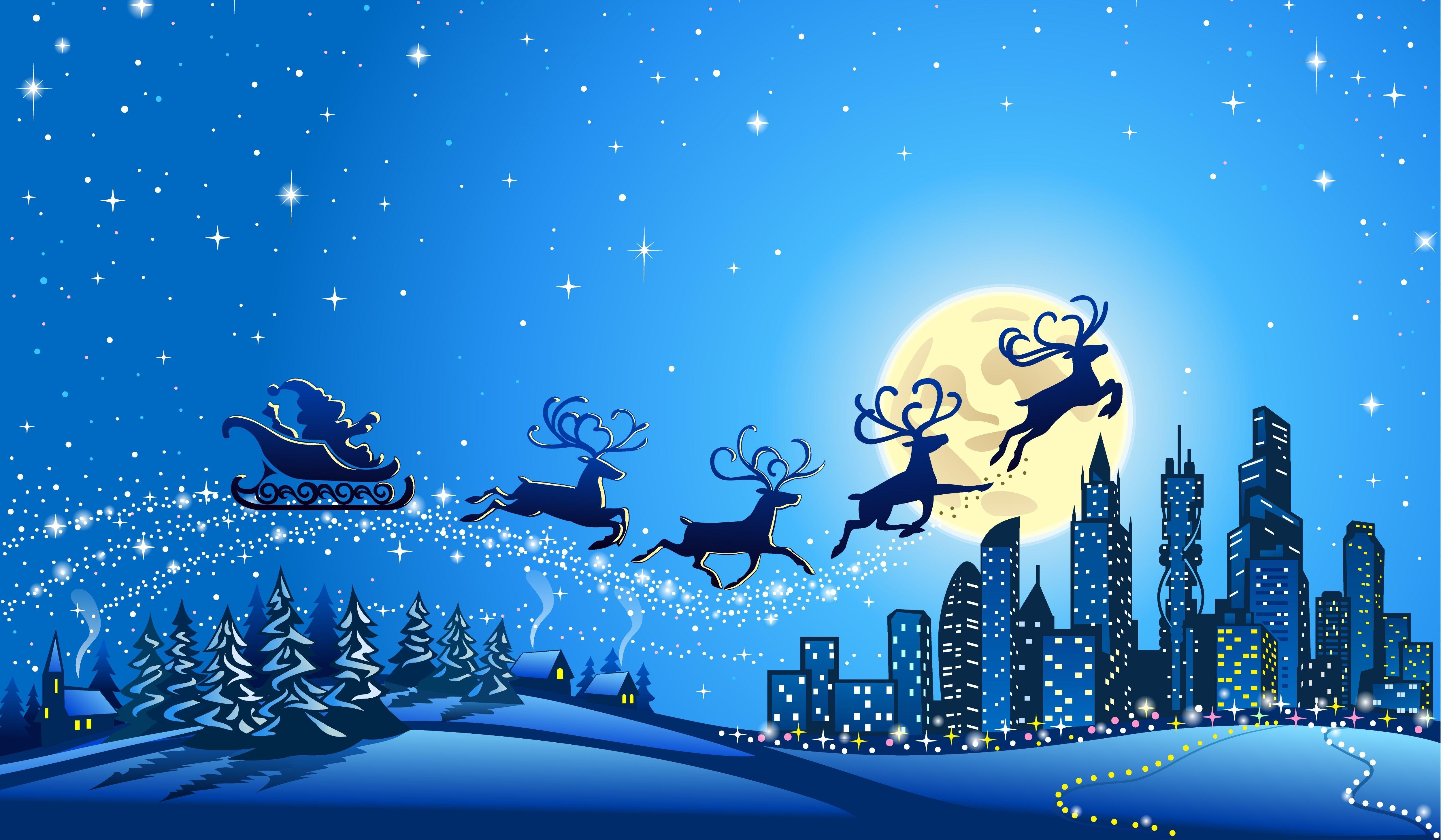 Santa And Reindeer Wallpapers