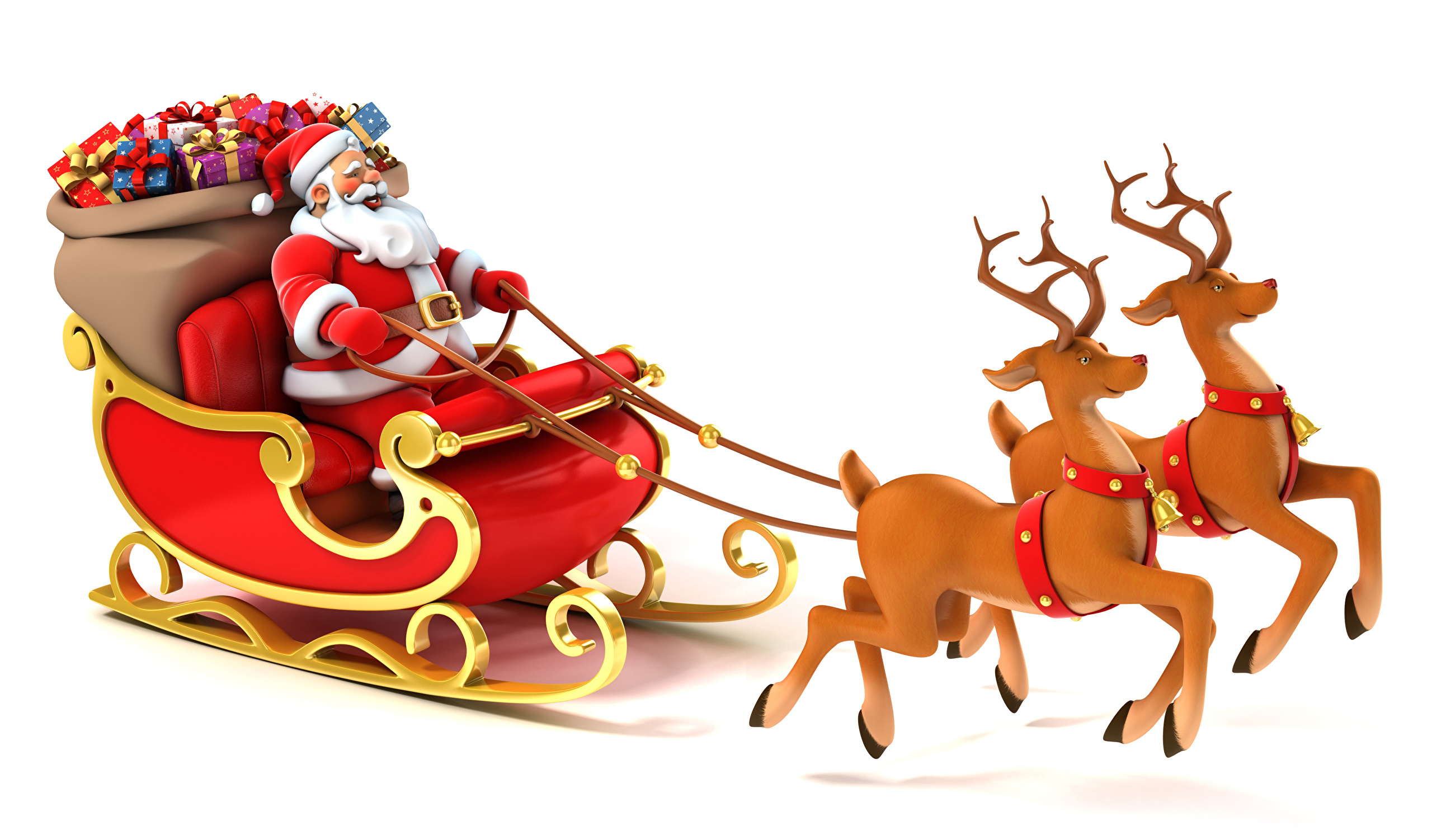 Santa And Reindeer Wallpapers