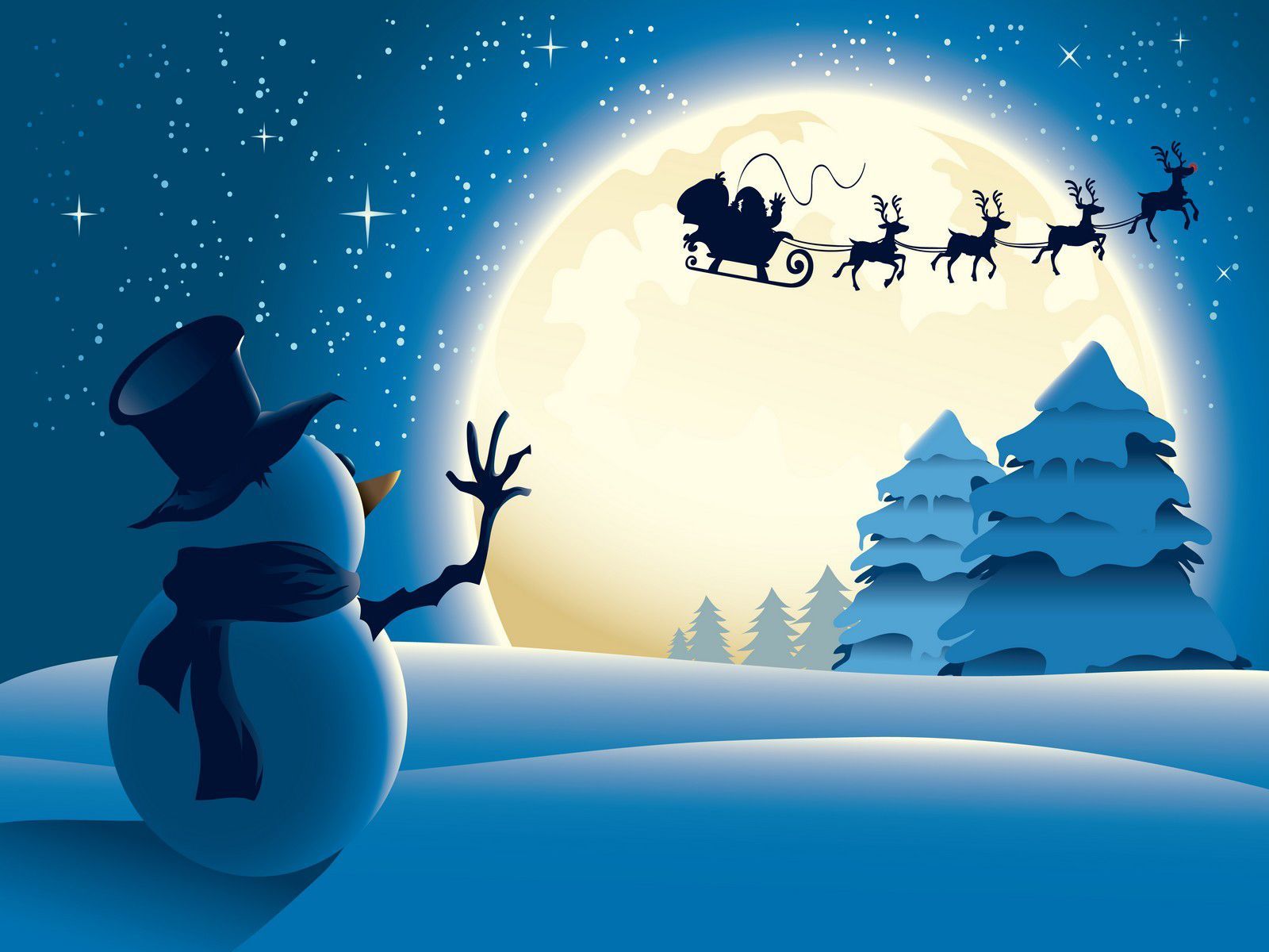 Santa Sleigh Wallpapers