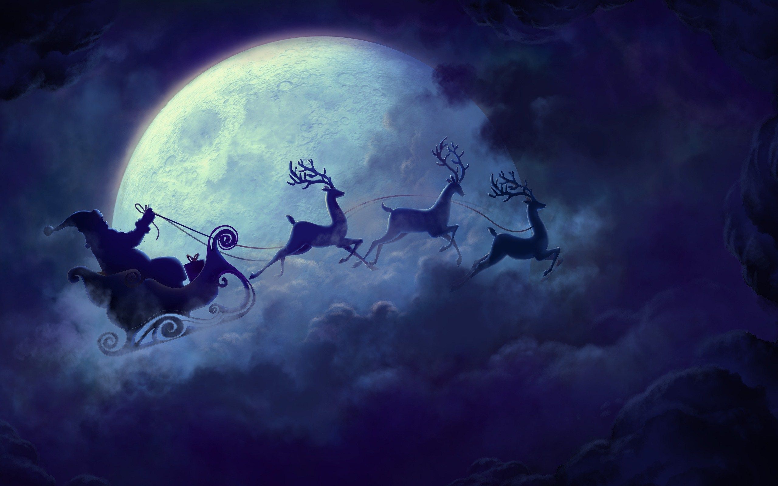 Santa Sleigh Wallpapers