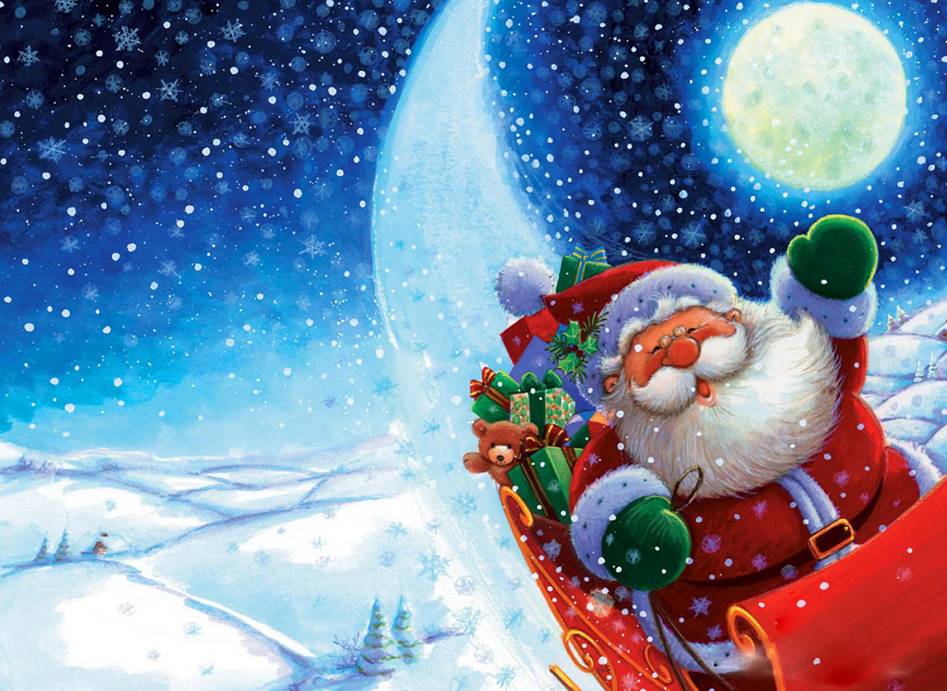 Santa Sleigh Wallpapers