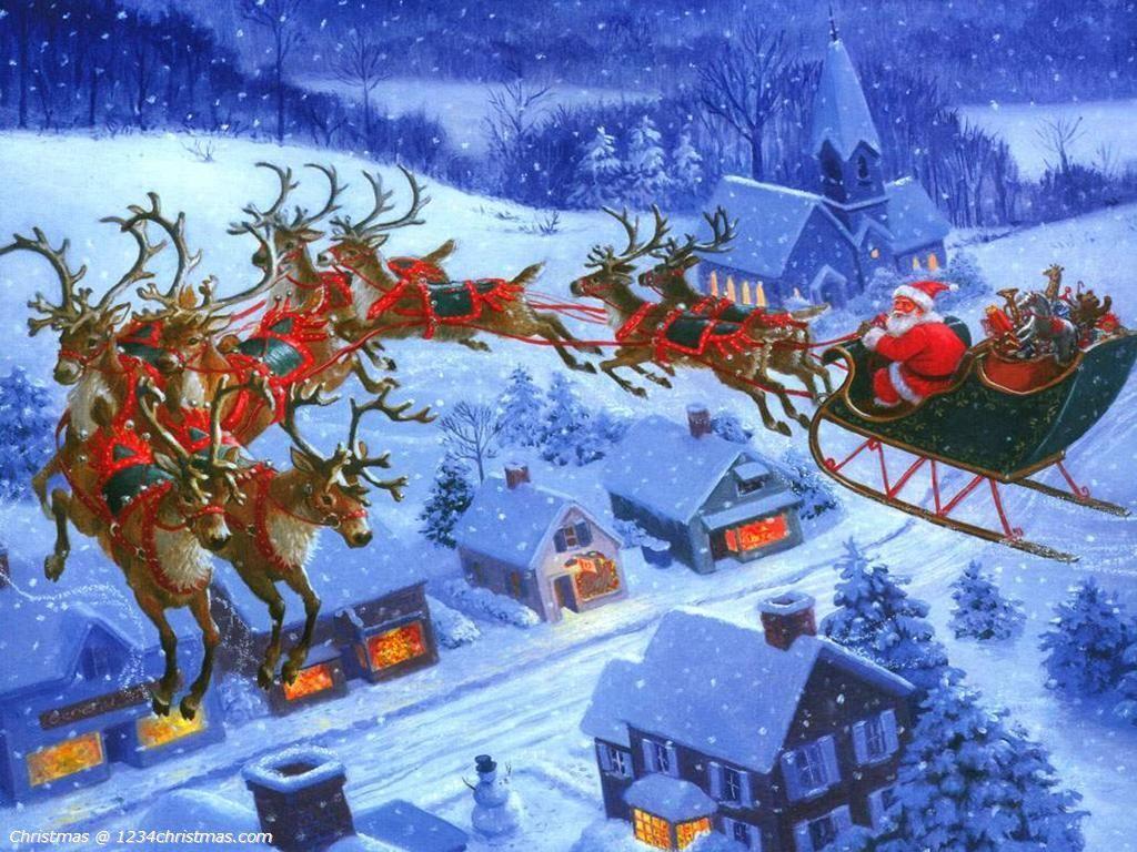 Santa Sleigh Wallpapers