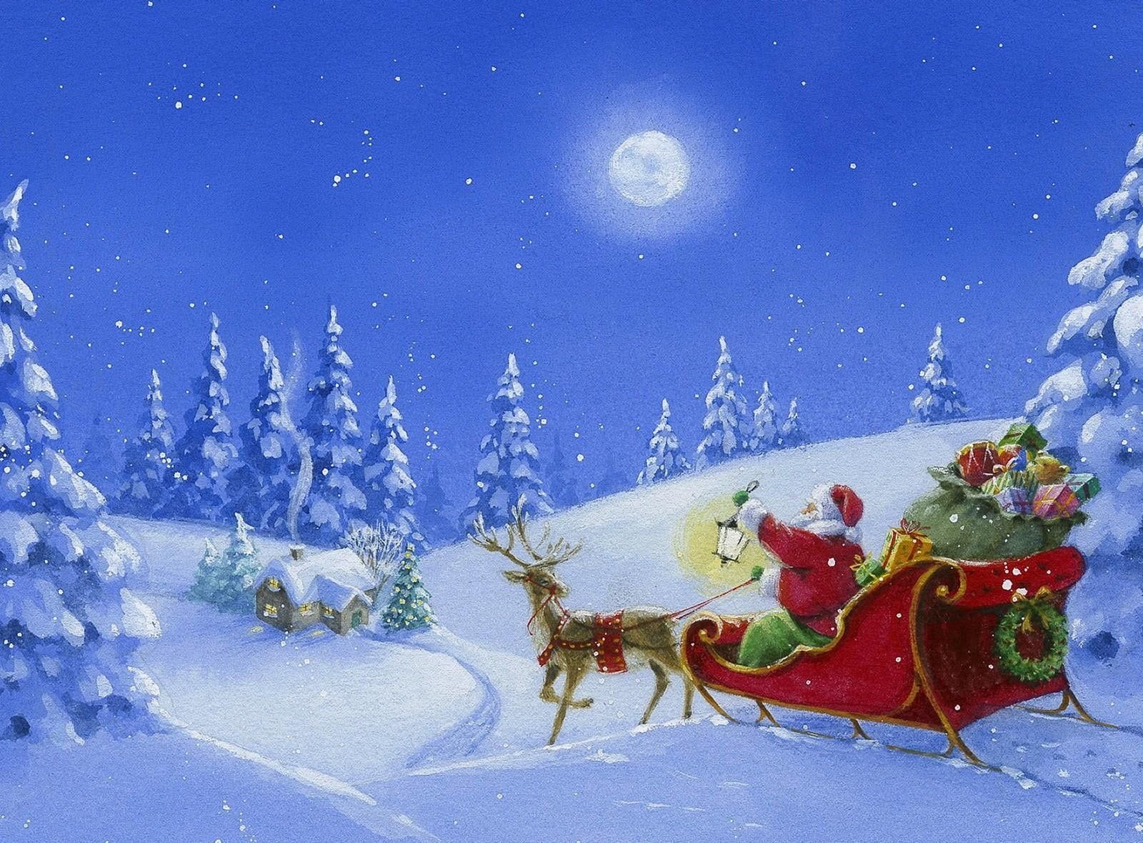 Santa Sleigh Wallpapers