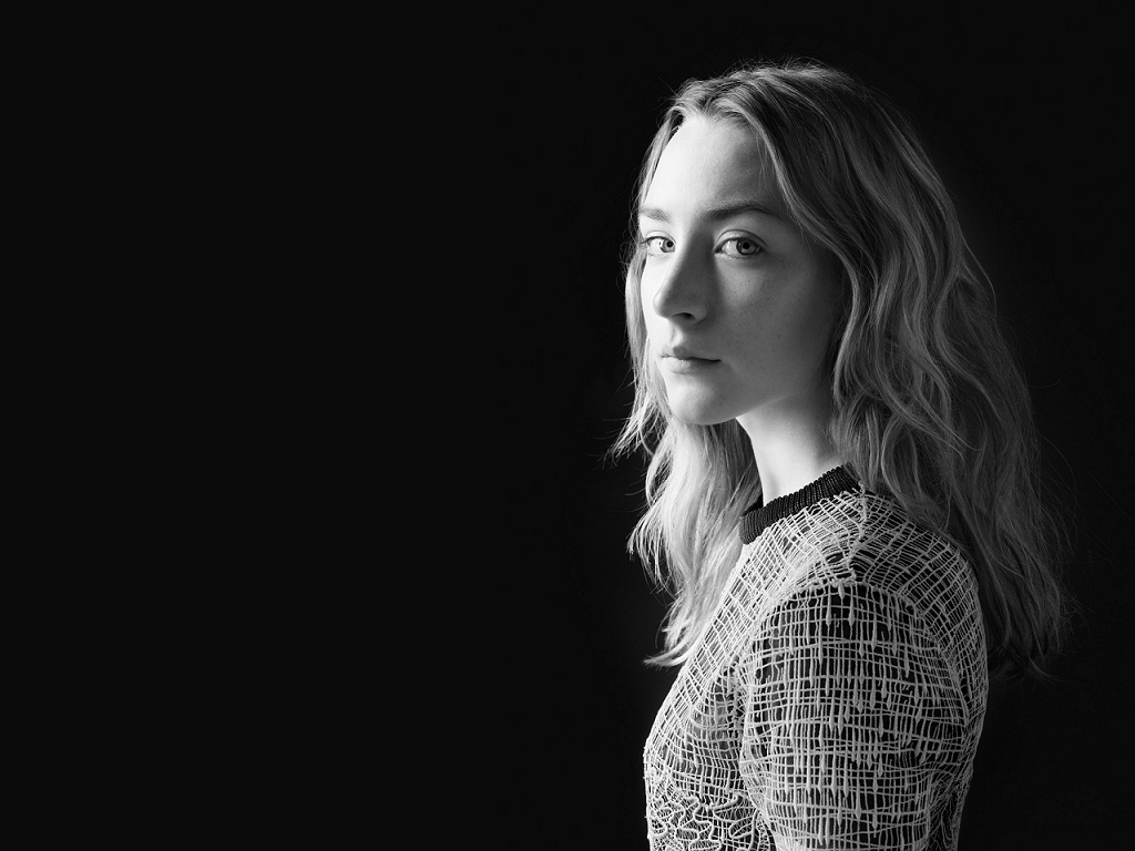 Saoirse Ronan Black And White Portrait Wallpapers