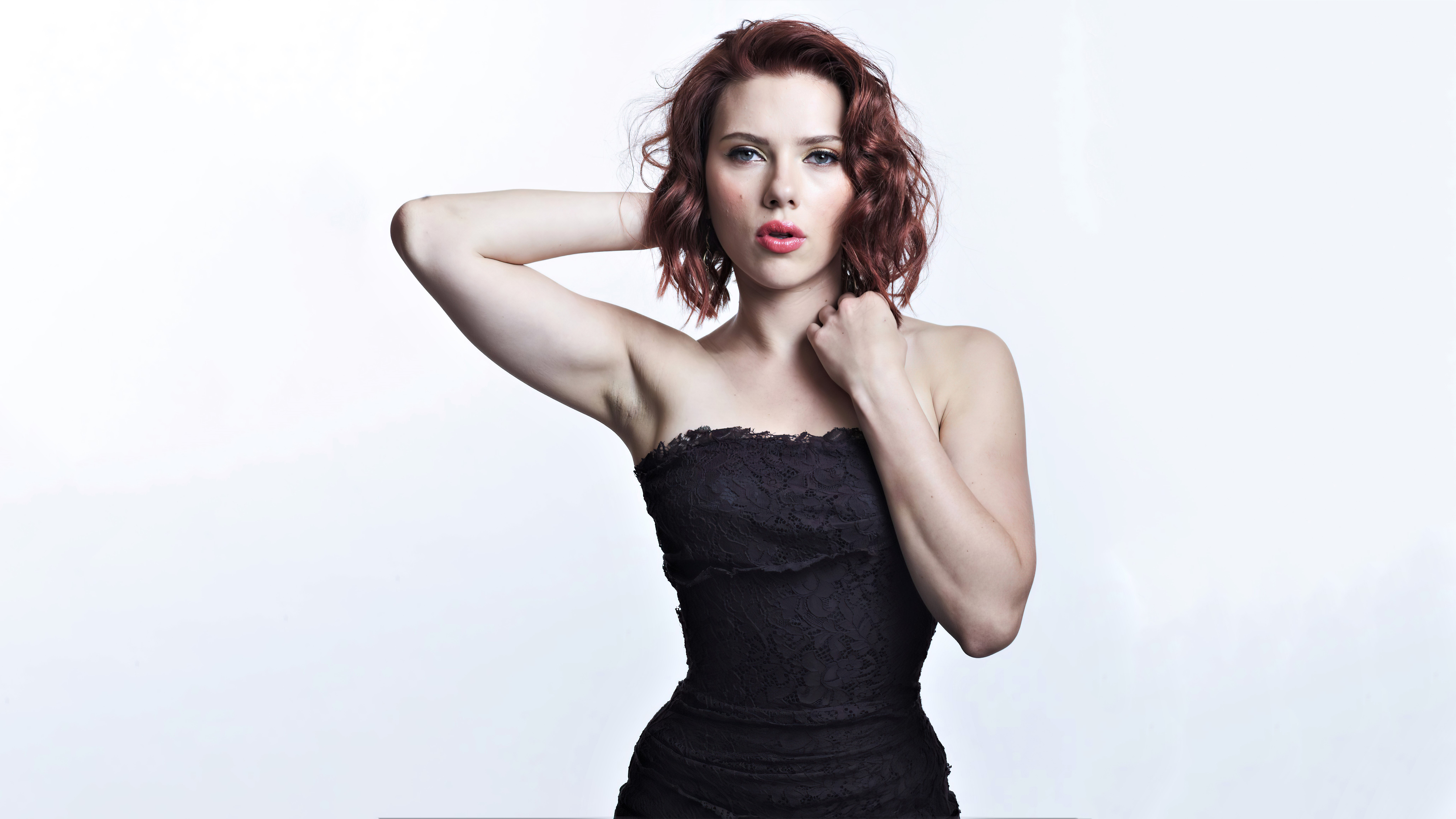 Scarlett Johansson in Black Dress Wallpapers