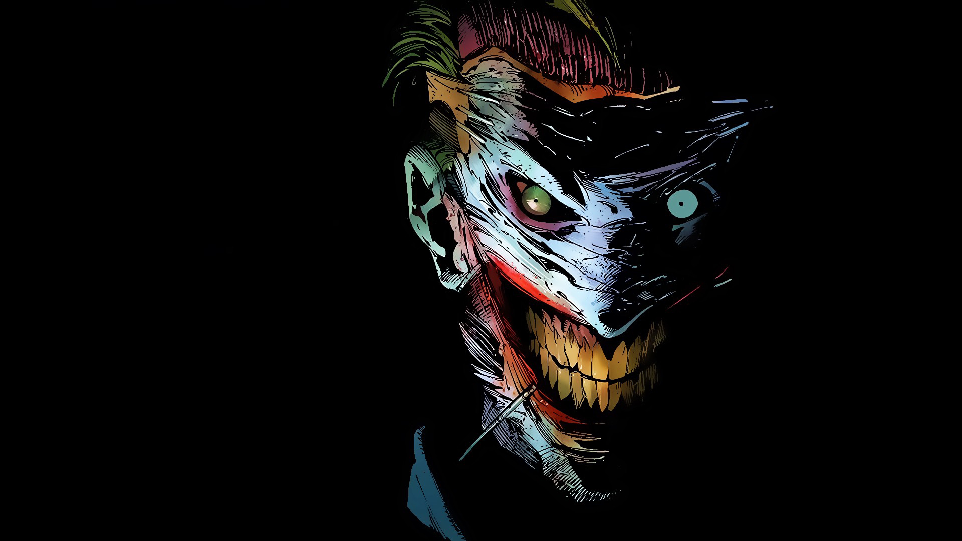 Scary Joker Minimal 4K Wallpapers