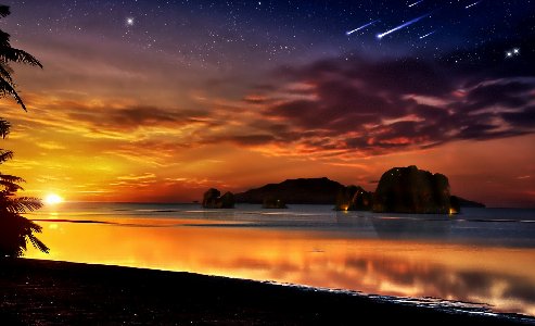 Scenery Sunset Stars Wallpapers