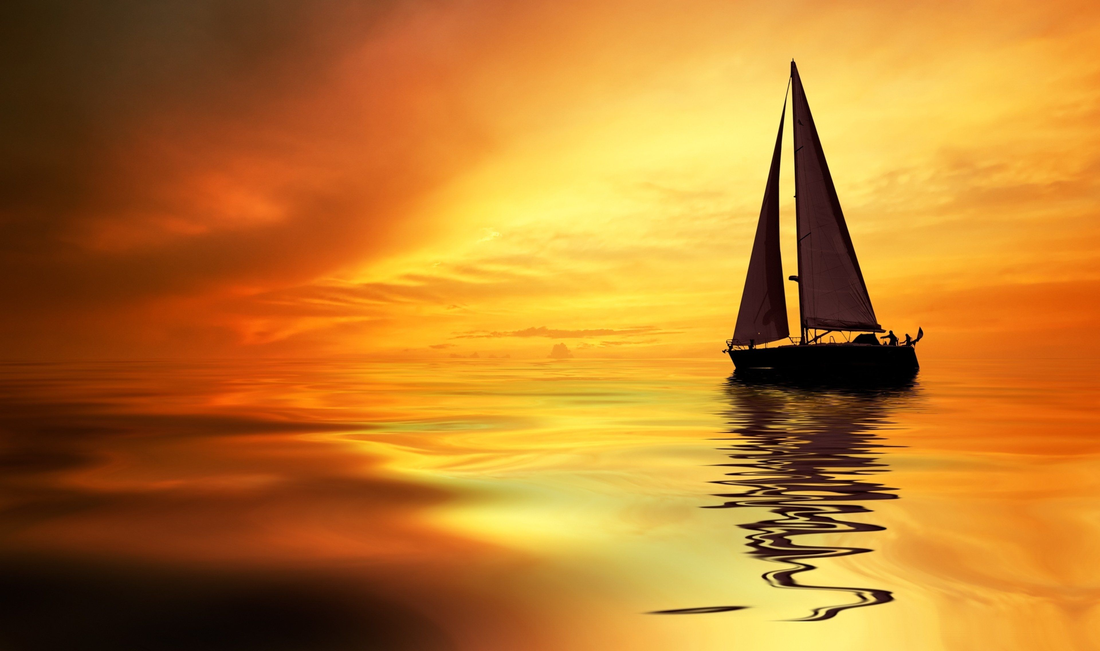 Sea Colorful Boat And Sunlight Wallpapers