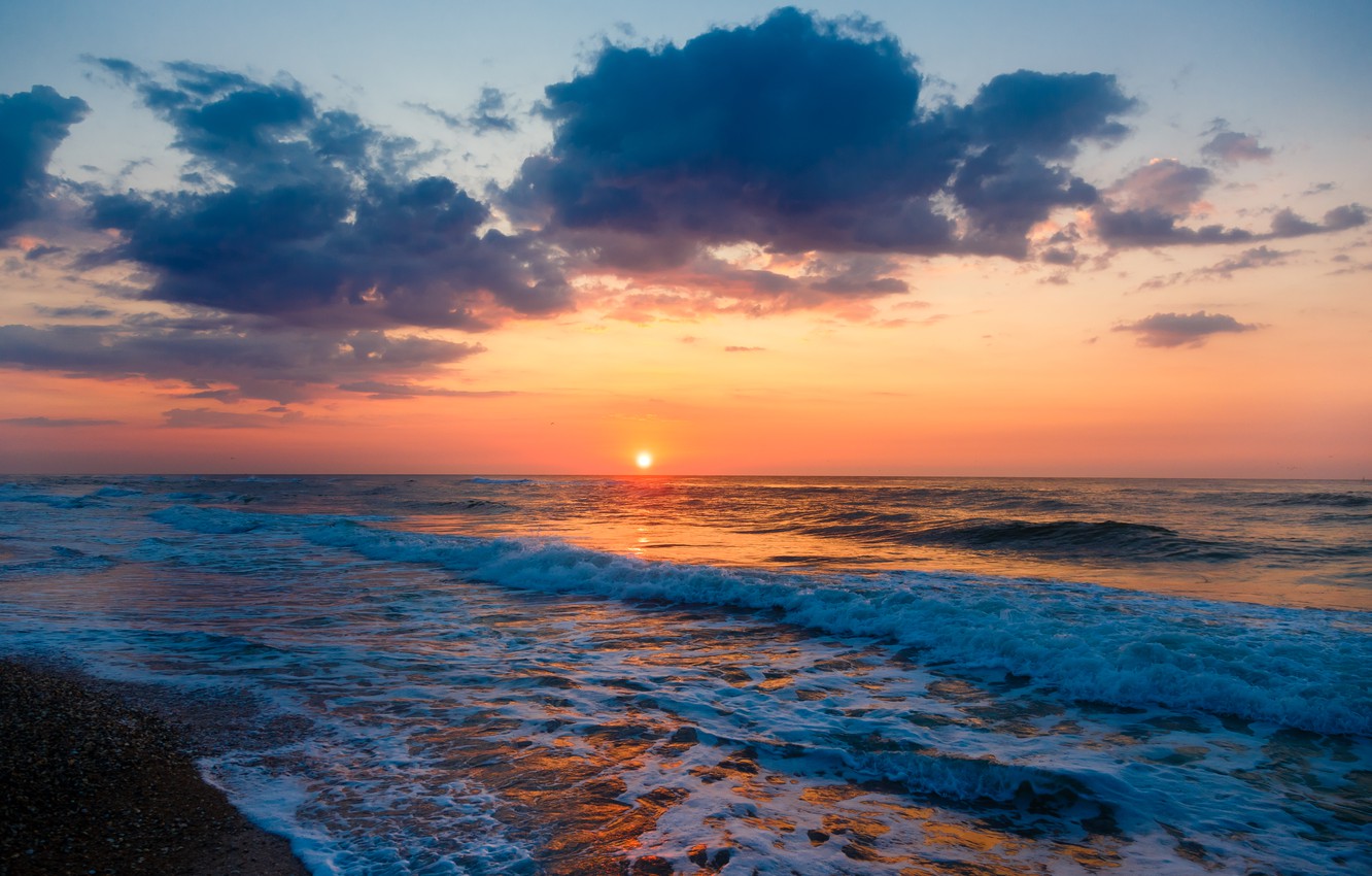 Sea Shore And Sunset Wallpapers