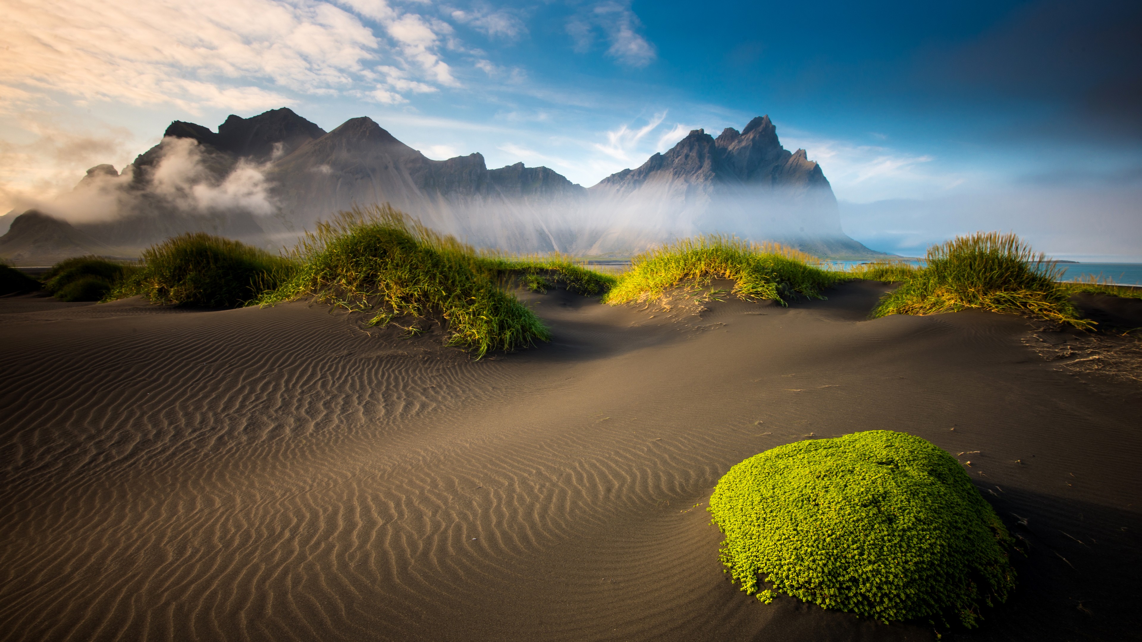 Seashore Iceland Mountains 5K Wallpapers