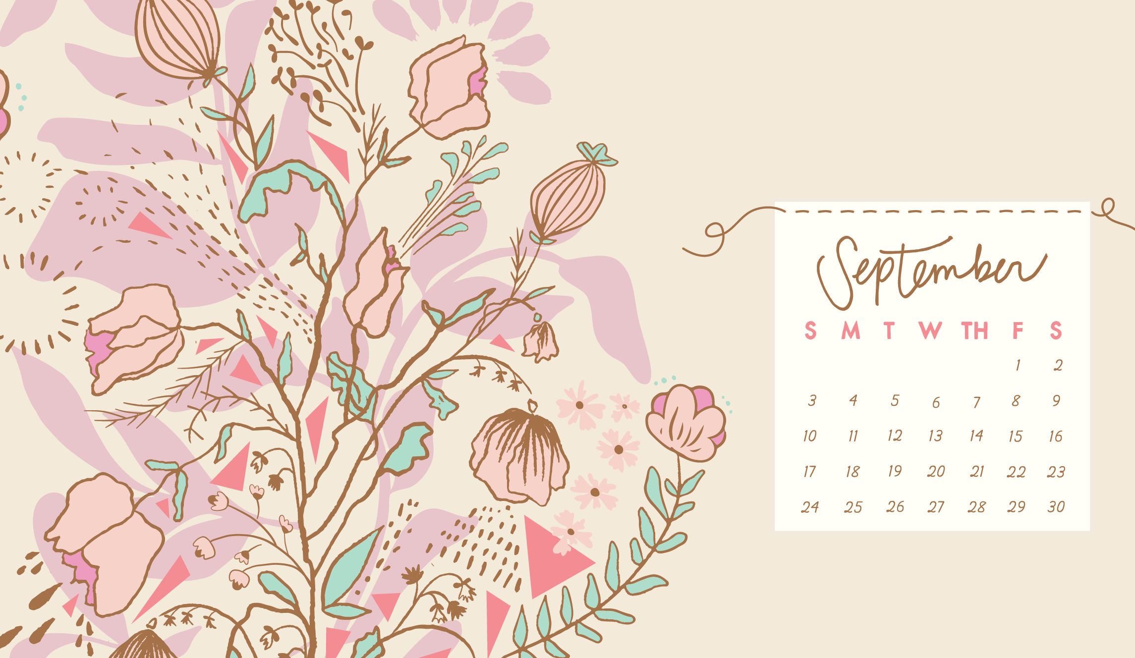 September 2020 Calendar Desktop Wallpapers