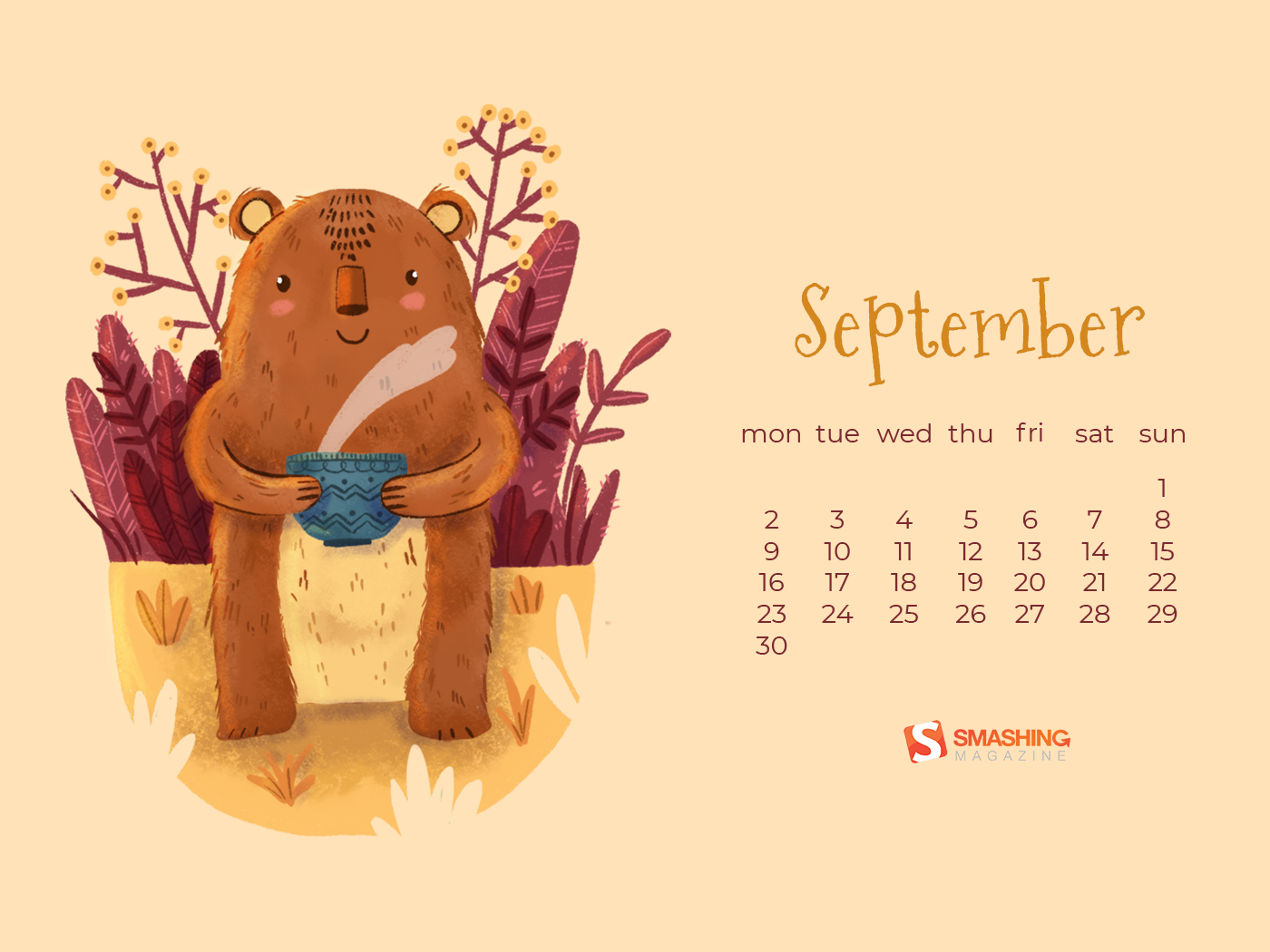 September 2020 Calendar Desktop Wallpapers